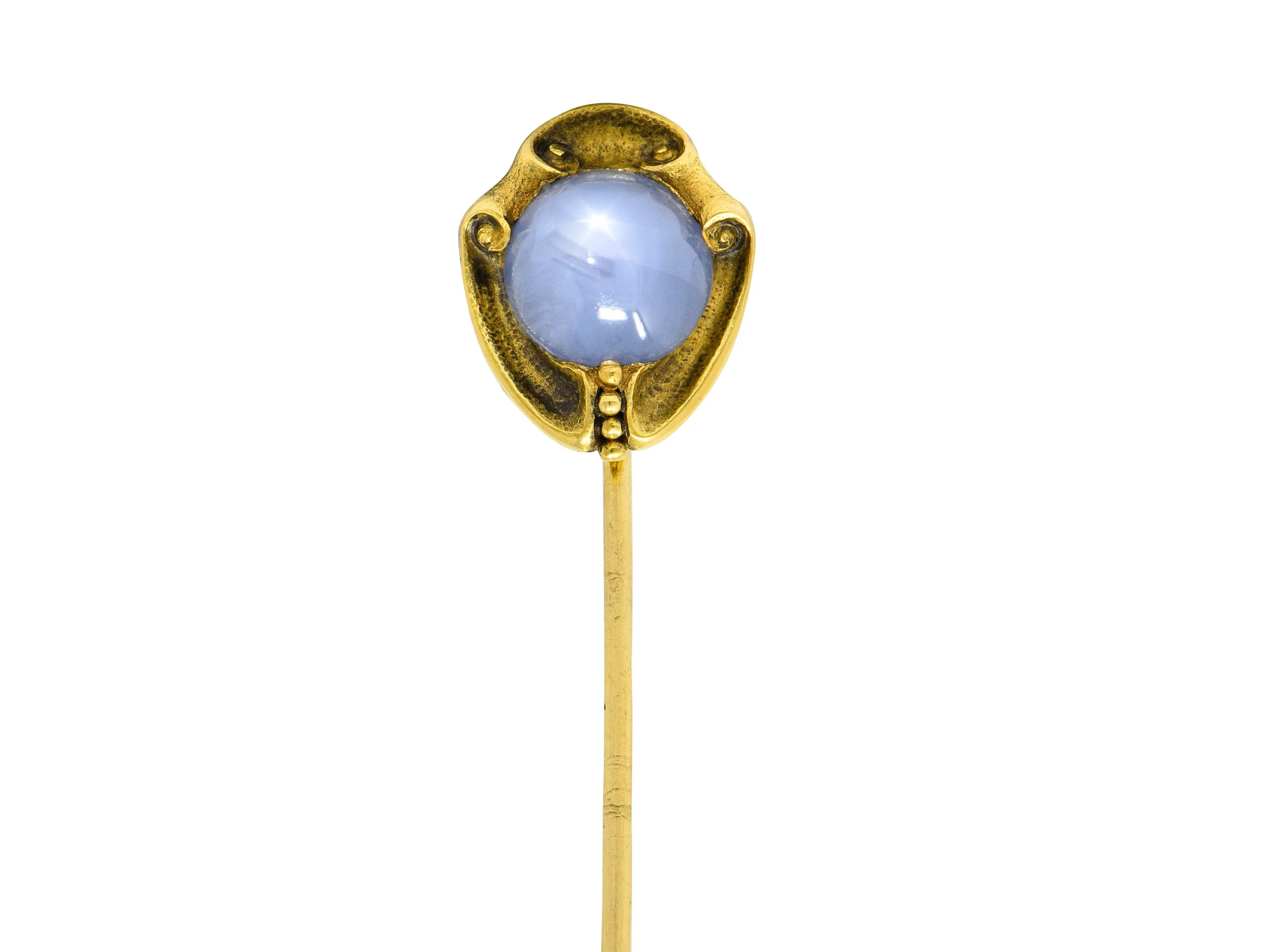 Tiffany & Co. Art Nouveau 3.96 CTW Star Sapphire 18 Karat Gold Stickpin - Image 4