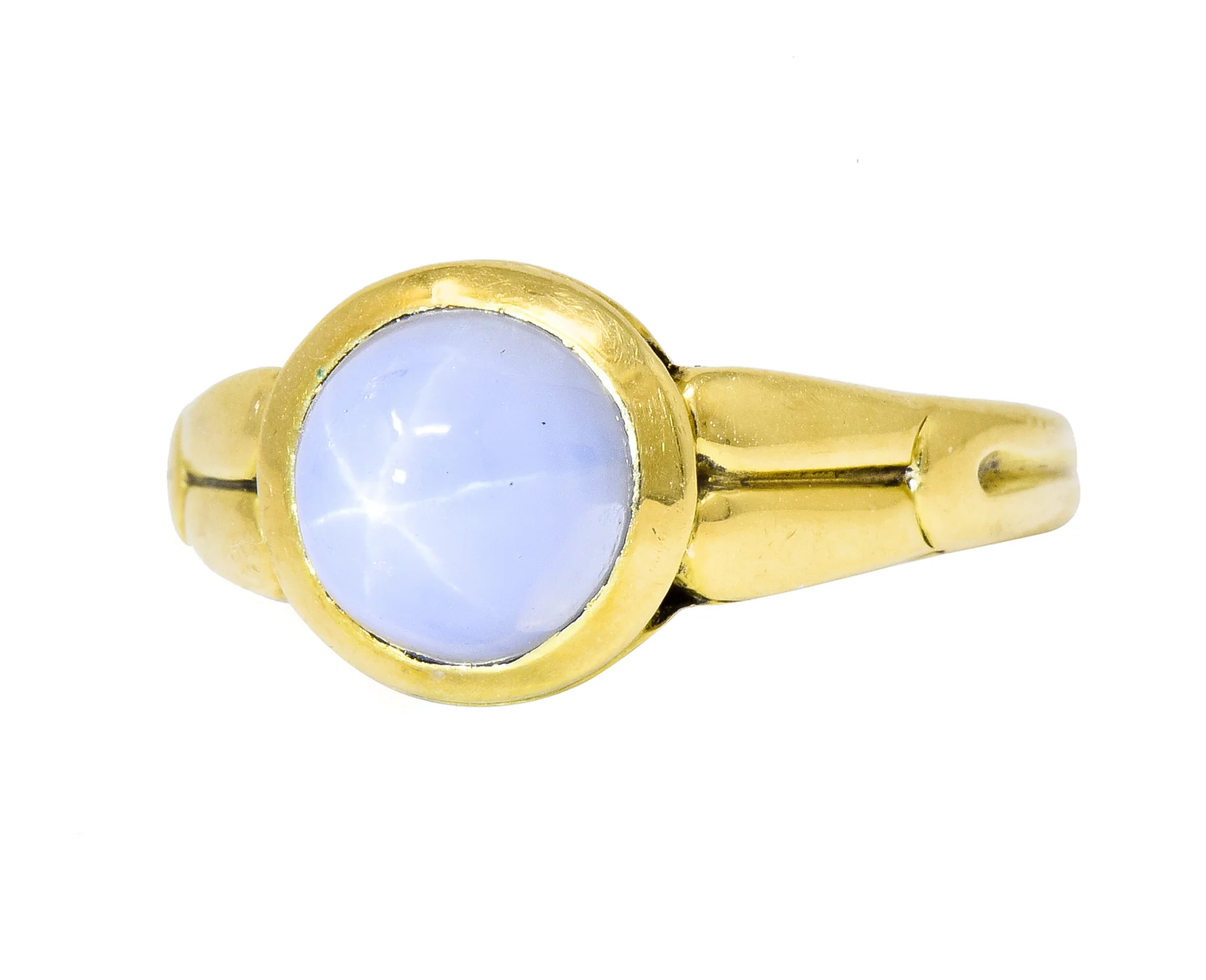 Tiffany & Co. Art Nouveau Star Sapphire 18 Karat Gold Cabochon Ring Circa 1910 - Image 6