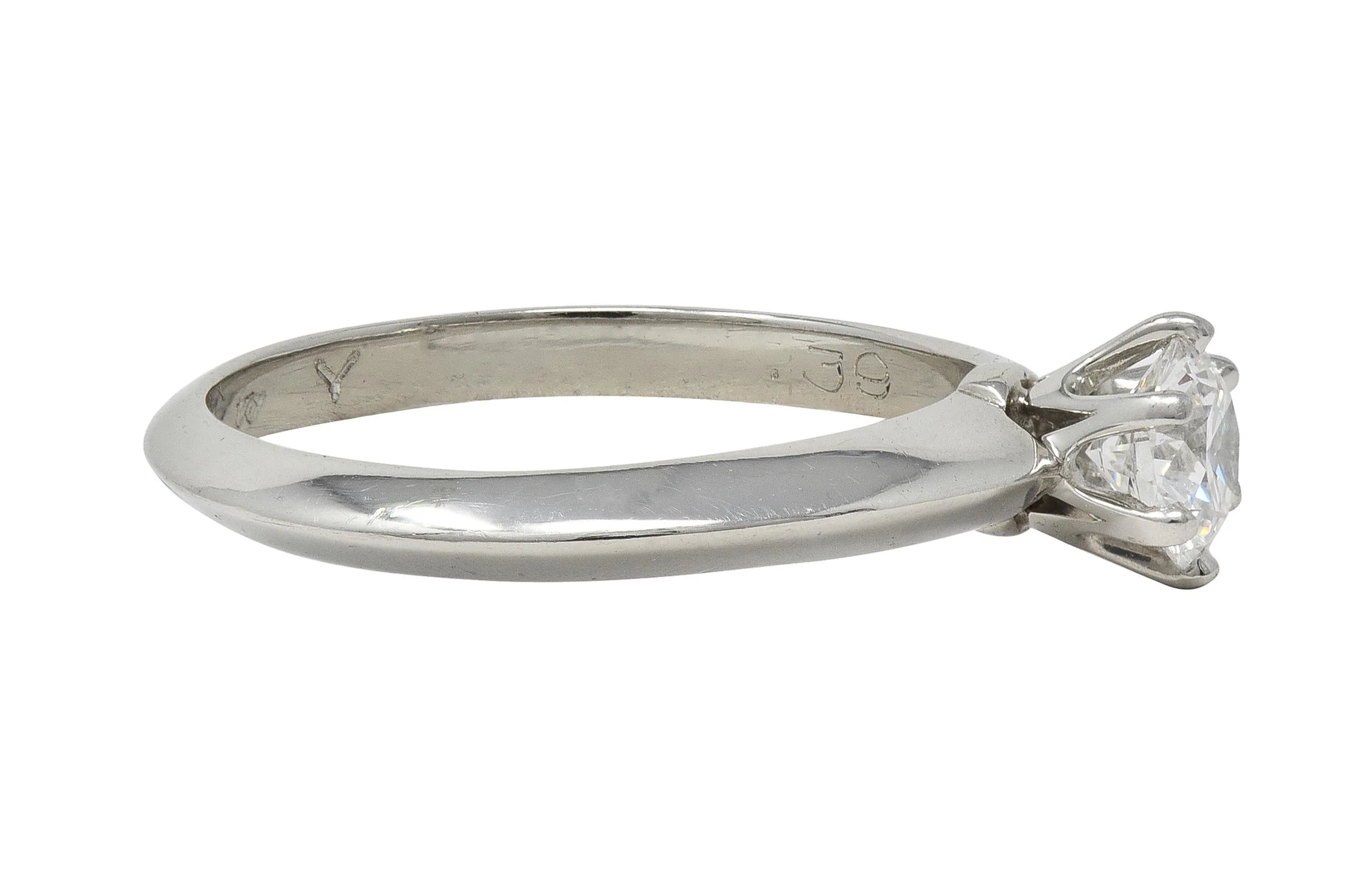 Tiffany & Co. Brilliant Diamond Platinum Contemporary Solitaire Engagement Ring - Image 2