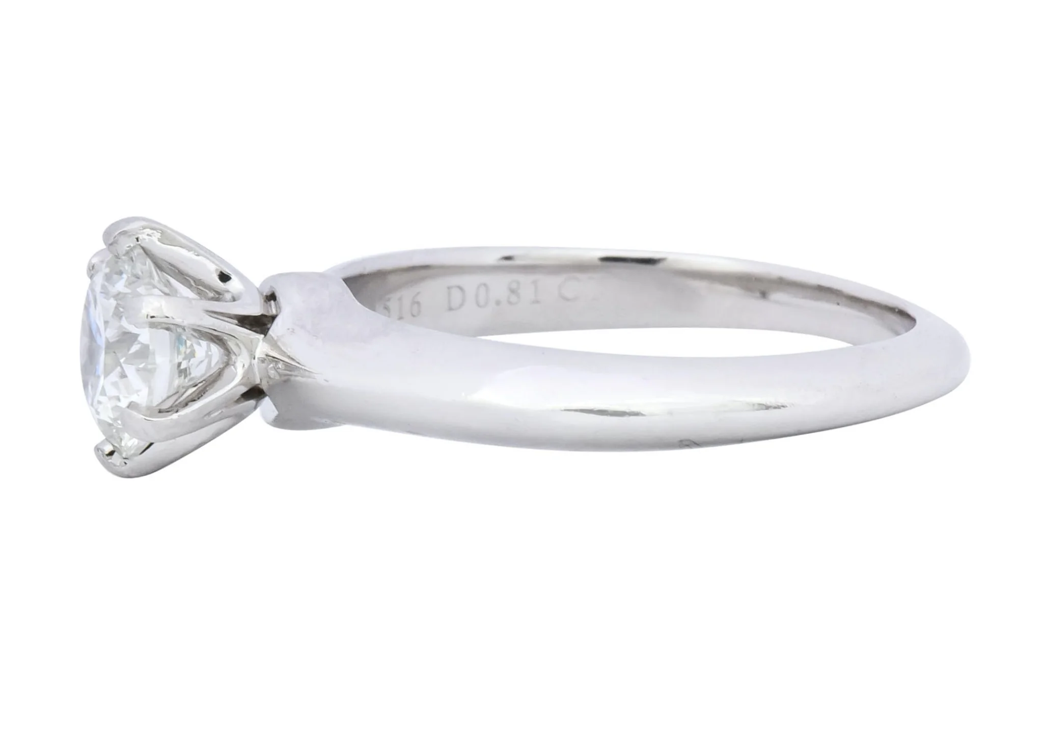Tiffany & Co. Contemporary 0.81 CTW Diamond Platinum Solitaire Engagement Ring GIA - Image 5