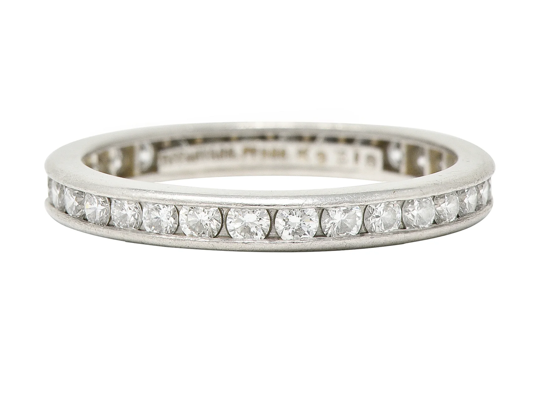 Tiffany & Co. Contemporary 0.90 CTW Diamond Platinum Eternity Channel Band Ring - Image 4