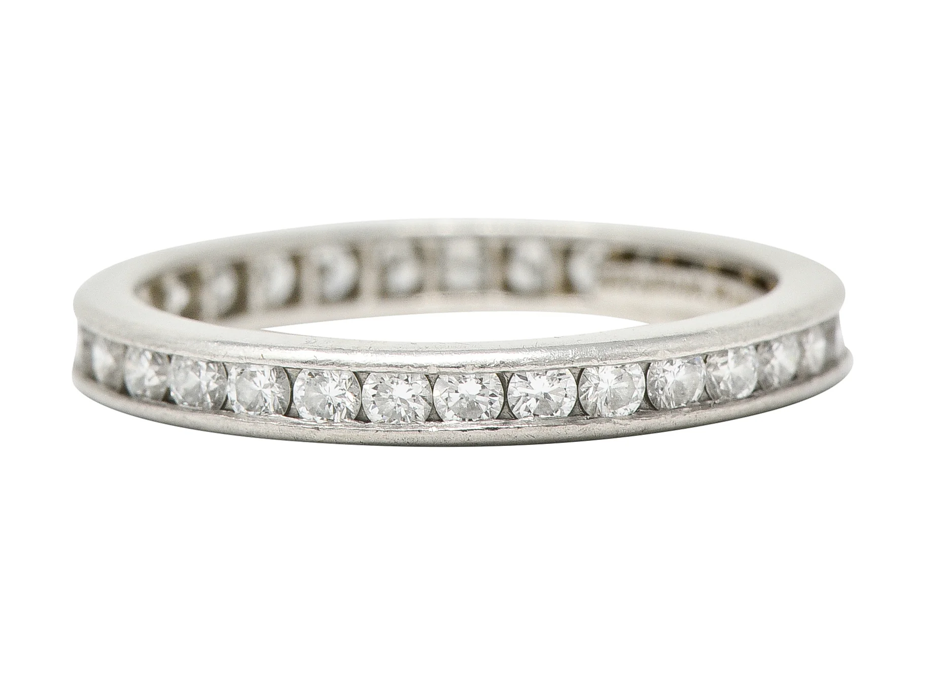 Tiffany & Co. Contemporary 0.90 CTW Diamond Platinum Eternity Channel Band Ring - Image 7