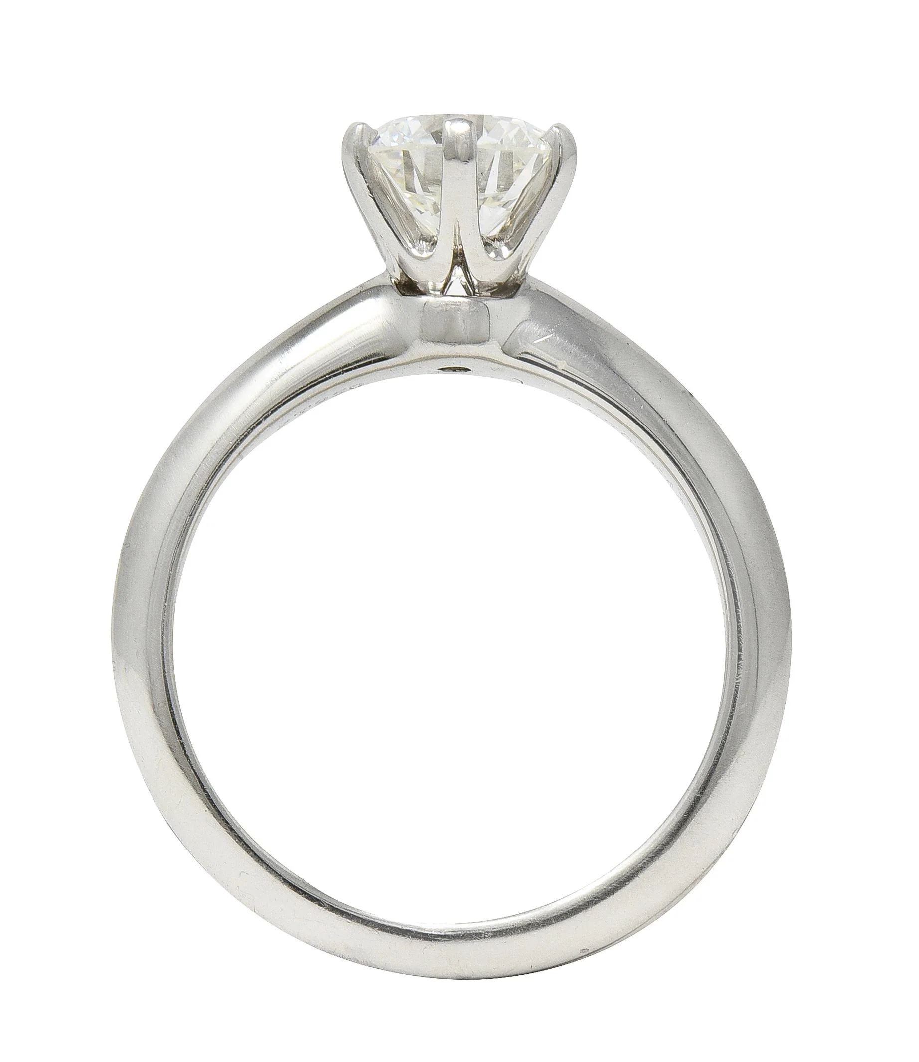 Tiffany & Co. Contemporary 1.13 CTW Diamond Platinum Knife Edge Solitaire Engagement Ring GIA - Image 8