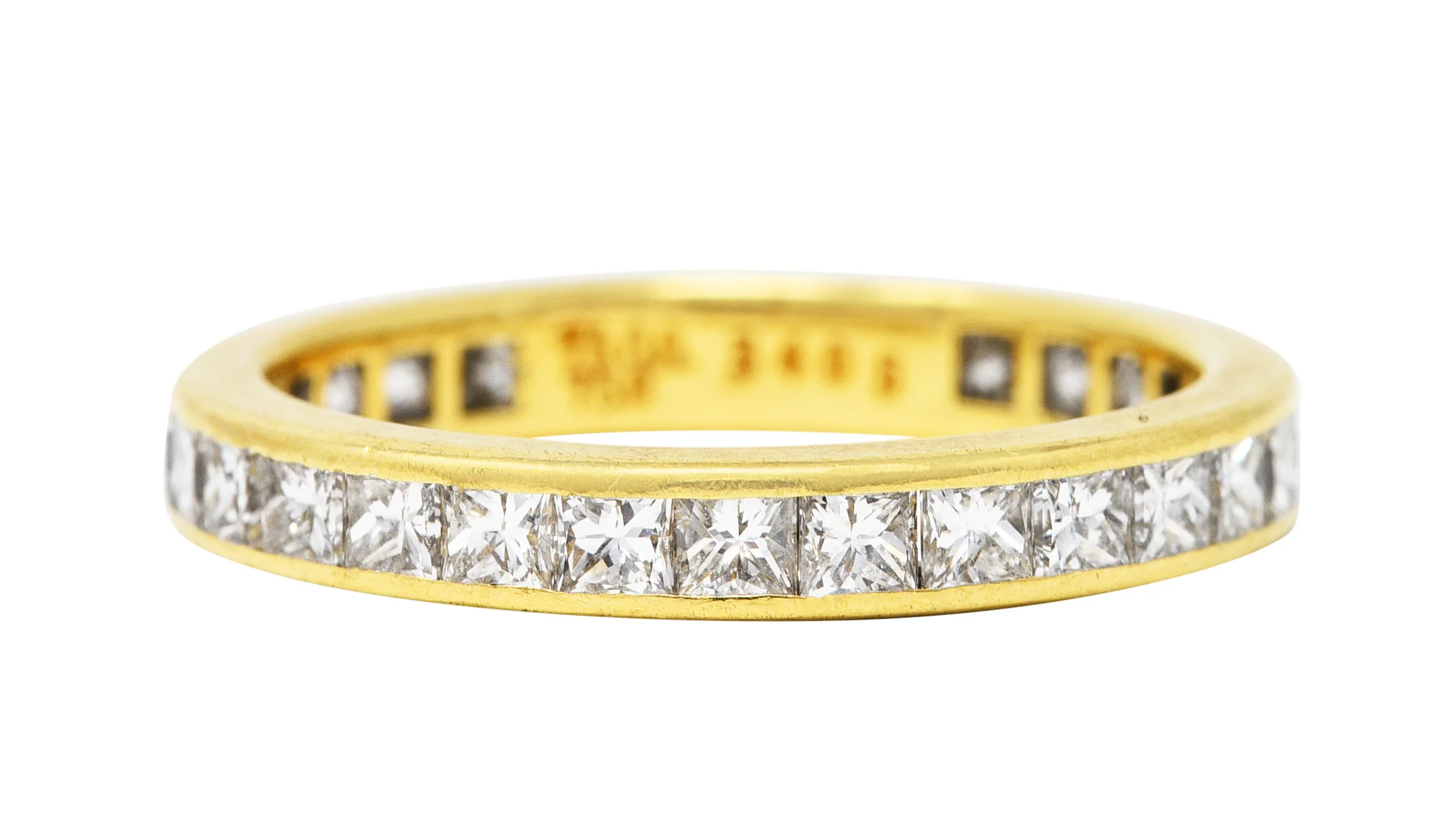 Tiffany & Co. Contemporary 1.93 CTW Princess Cut Diamond 18 Karat Yellow Gold Eternity Band Ring
