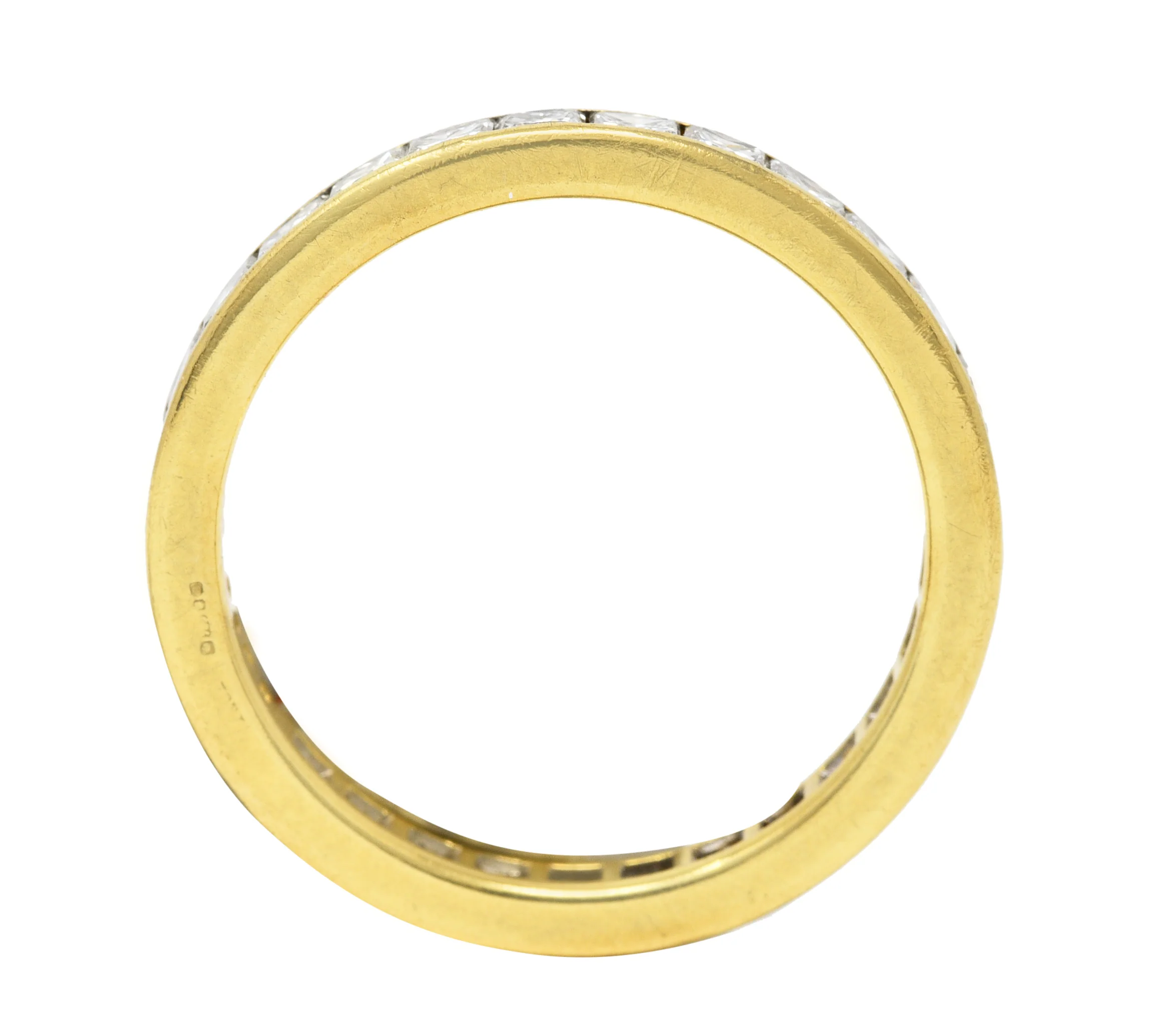 Tiffany & Co. Contemporary 1.93 CTW Princess Cut Diamond 18 Karat Yellow Gold Eternity Band Ring - Image 5