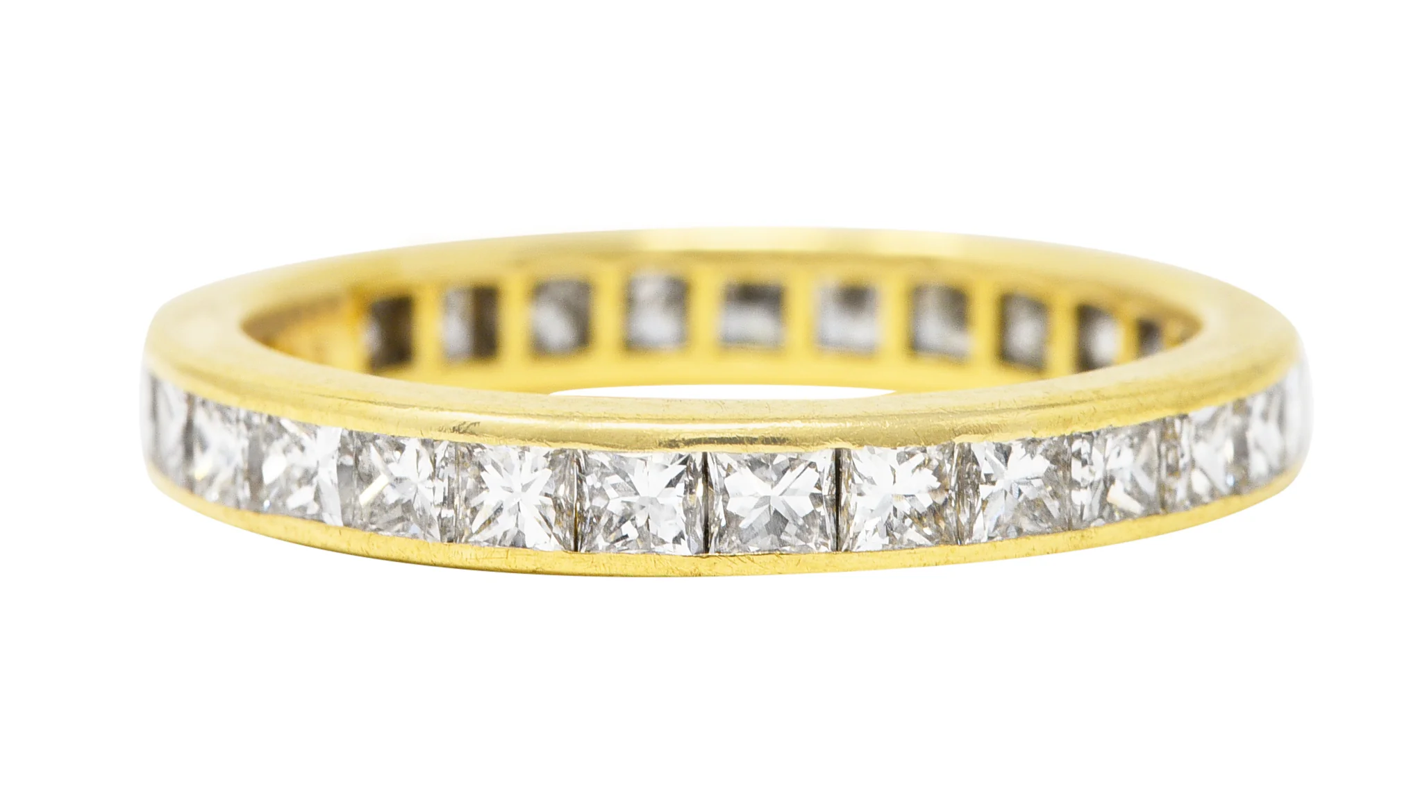 Tiffany & Co. Contemporary 1.93 CTW Princess Cut Diamond 18 Karat Yellow Gold Eternity Band Ring - Image 6