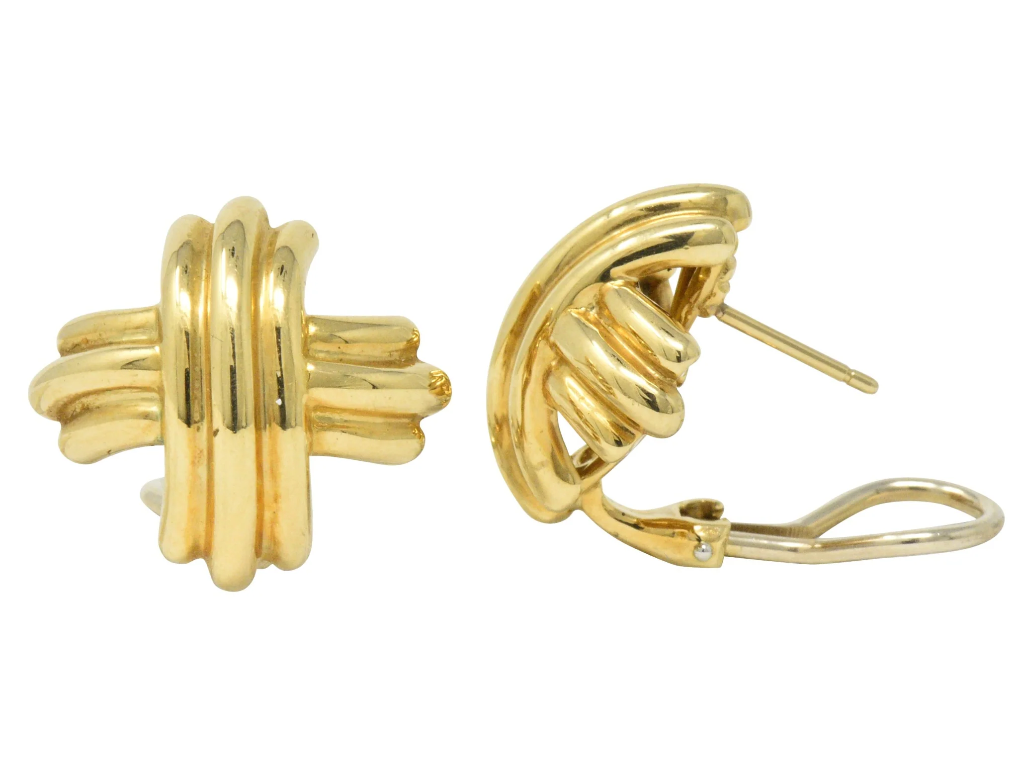 Tiffany & Co. Contemporary 18 Karat Gold X Earrings - Image 2