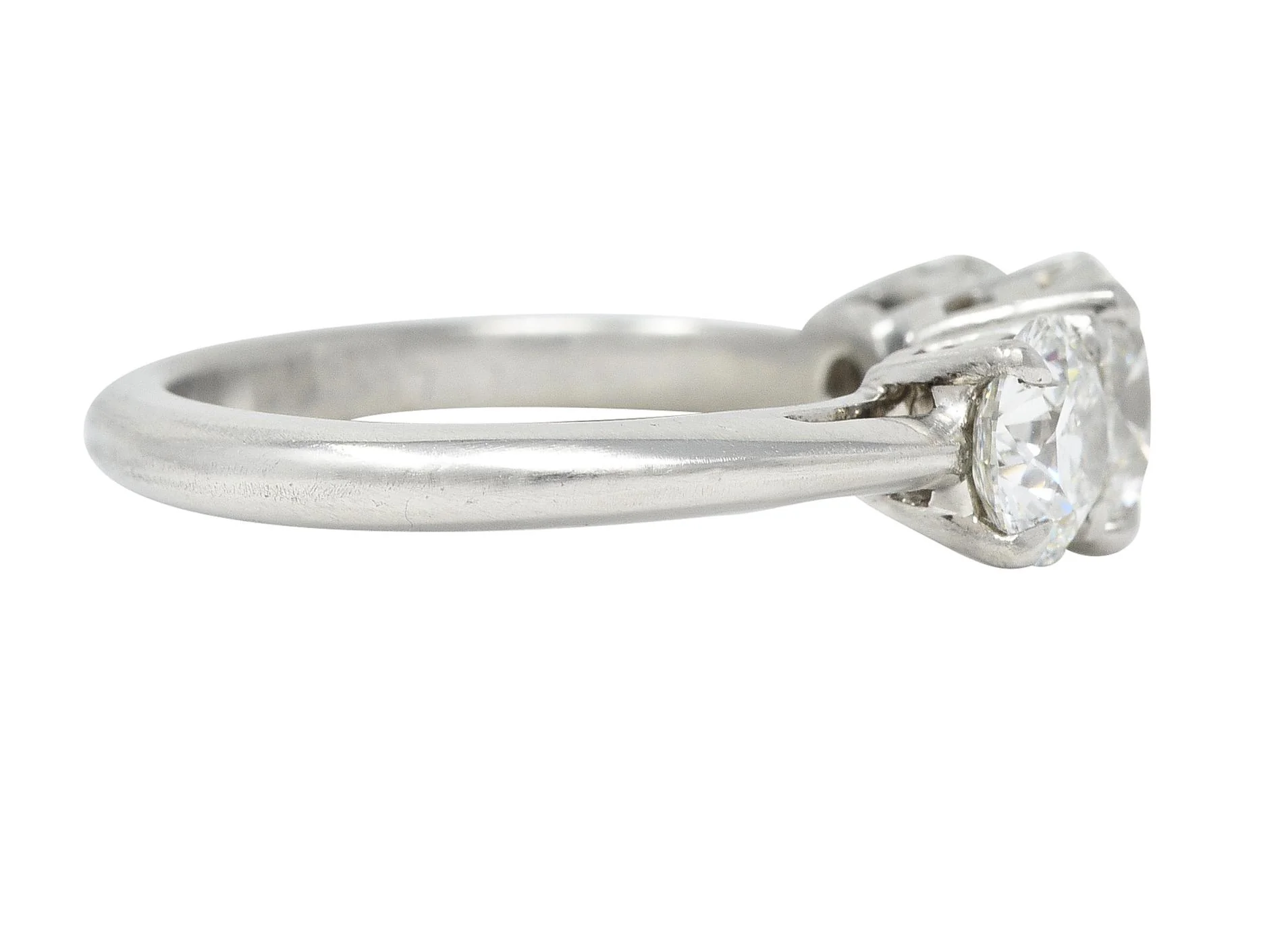 Tiffany & Co. Contemporary 2.34 CTW Diamond Platinum Three Stone Engagement Ring - Image 4