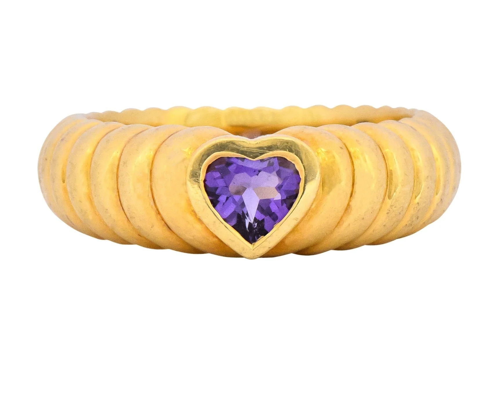 Tiffany & Co. Contemporary Amethyst Heart 18 Karat Gold Ring