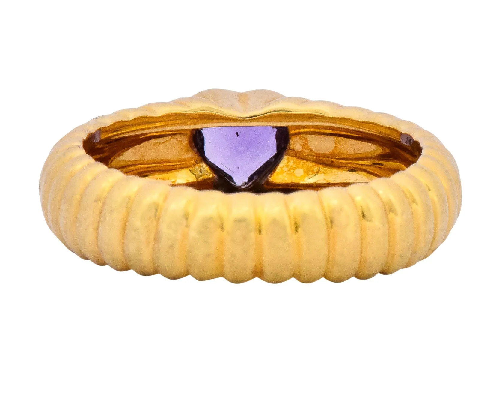 Tiffany & Co. Contemporary Amethyst Heart 18 Karat Gold Ring - Image 4