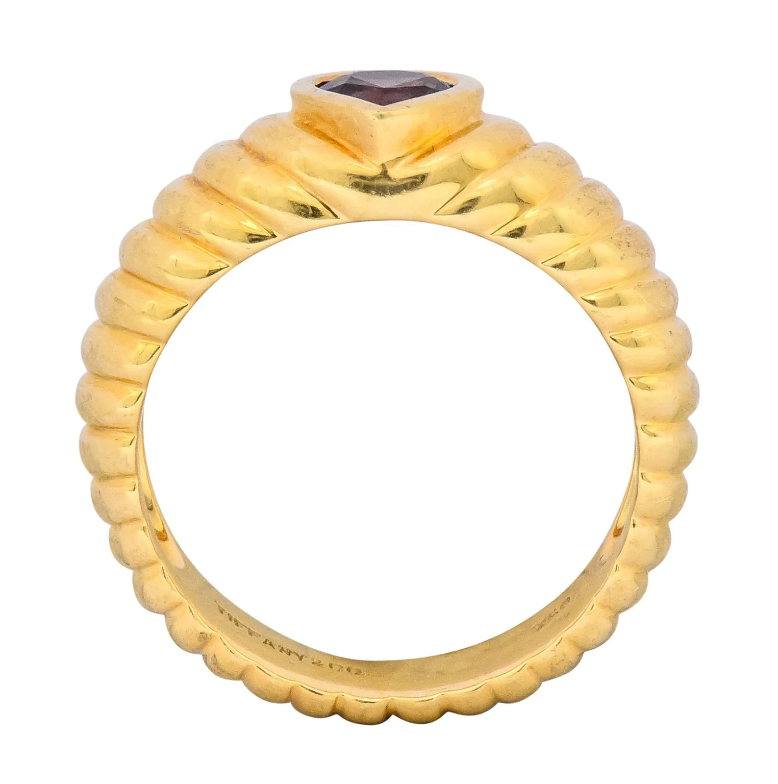 Tiffany & Co. Contemporary Amethyst Heart 18 Karat Gold Ring - Image 7