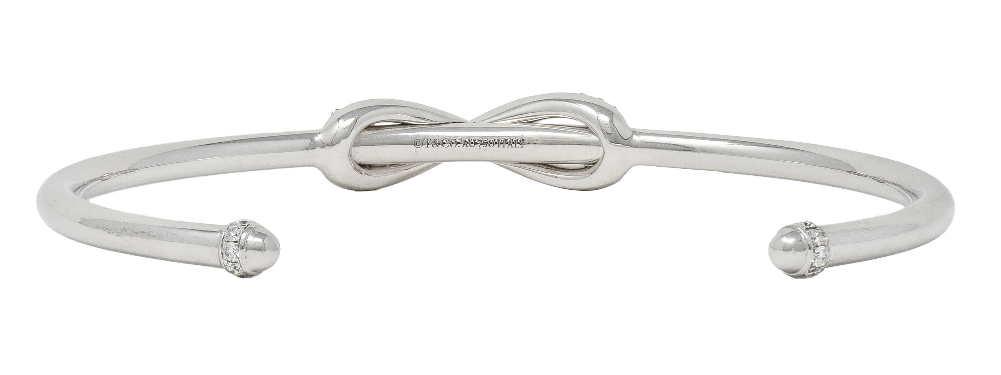 Tiffany & Co. Contemporary Diamond 18 Karat White Gold Infinity Cuff Bracelet - Image 4