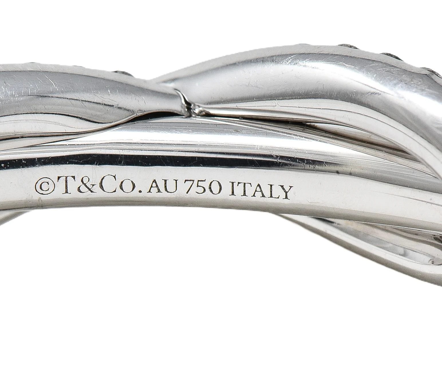 Tiffany & Co. Contemporary Diamond 18 Karat White Gold Infinity Cuff Bracelet - Image 7