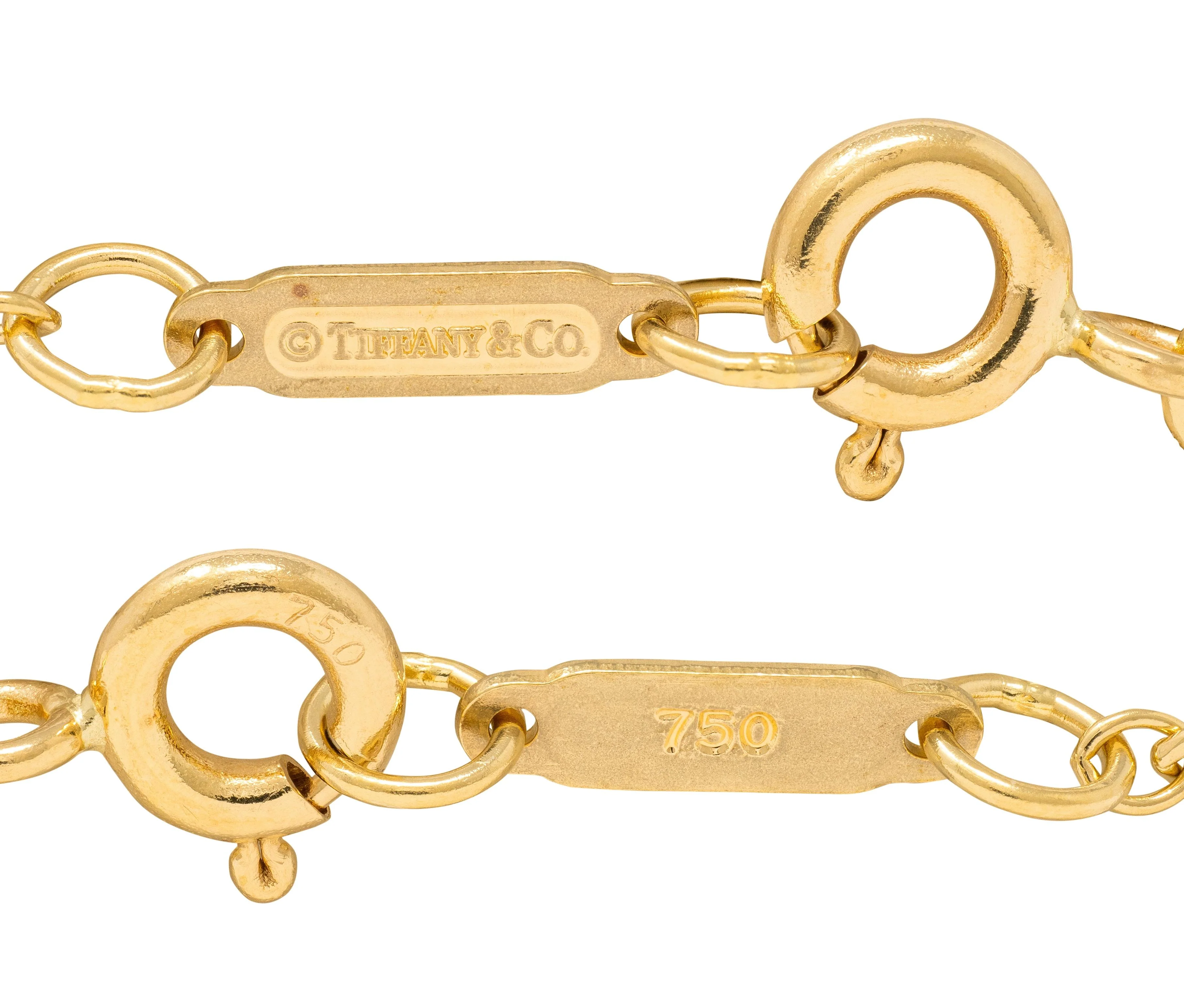Tiffany & Co. Contemporary Diamond 18 Karat Yellow Gold Key Pendant Necklace - Image 8