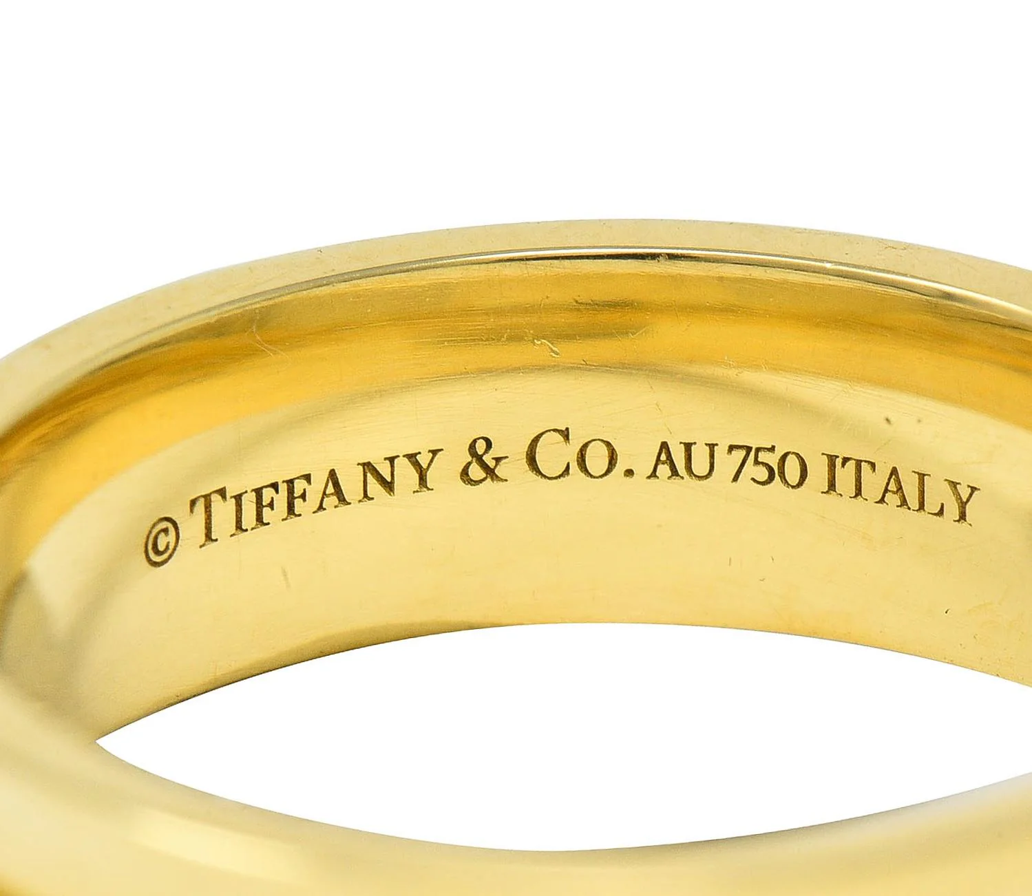 Tiffany & Co. Contemporary Diamond 18 Karat Yellow Gold T Collection Wide Band Ring - Image 8