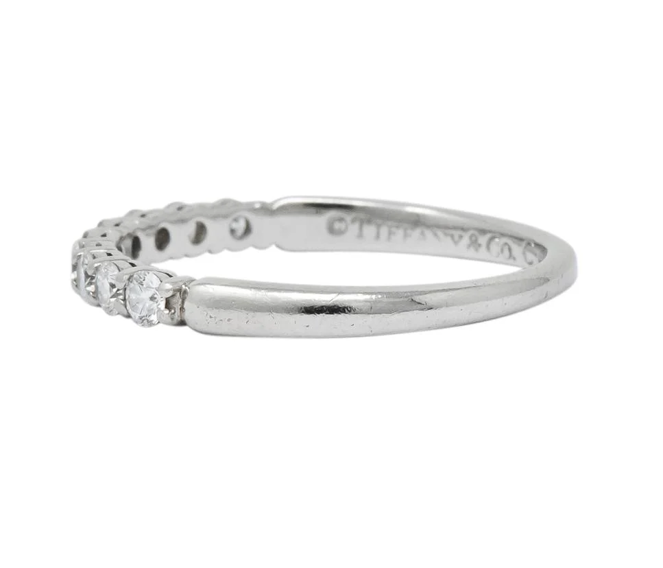 Tiffany & Co. Contemporary Diamond Platinum Band Ring - Image 5