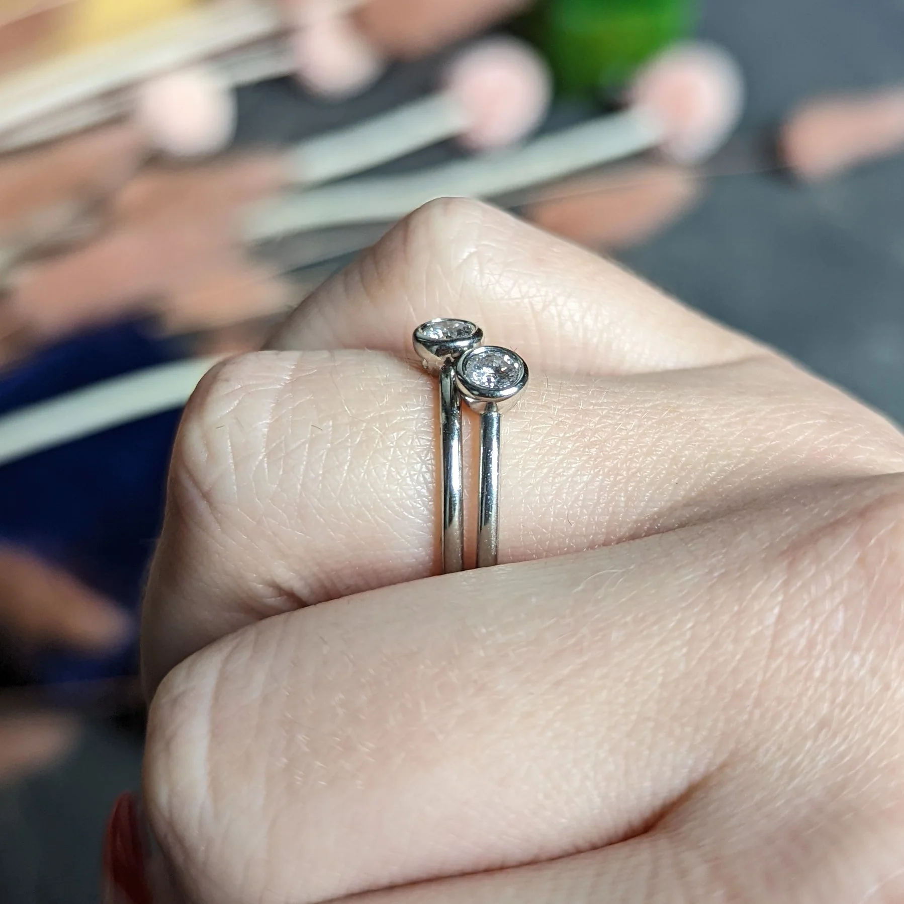 Tiffany & Co. Contemporary Diamond Platinum Bezet Solitaire Ring - Image 11