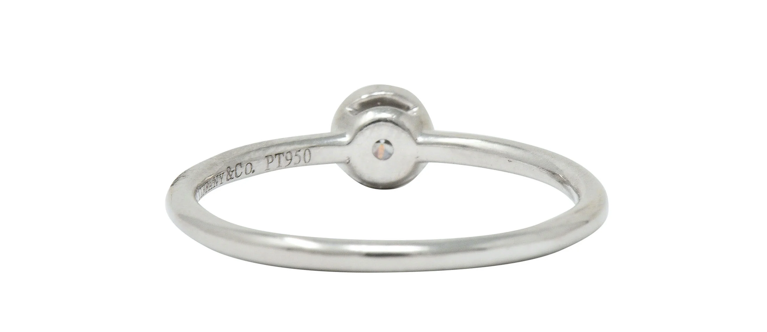 Tiffany & Co. Contemporary Diamond Platinum Bezet Solitaire Ring - Image 4