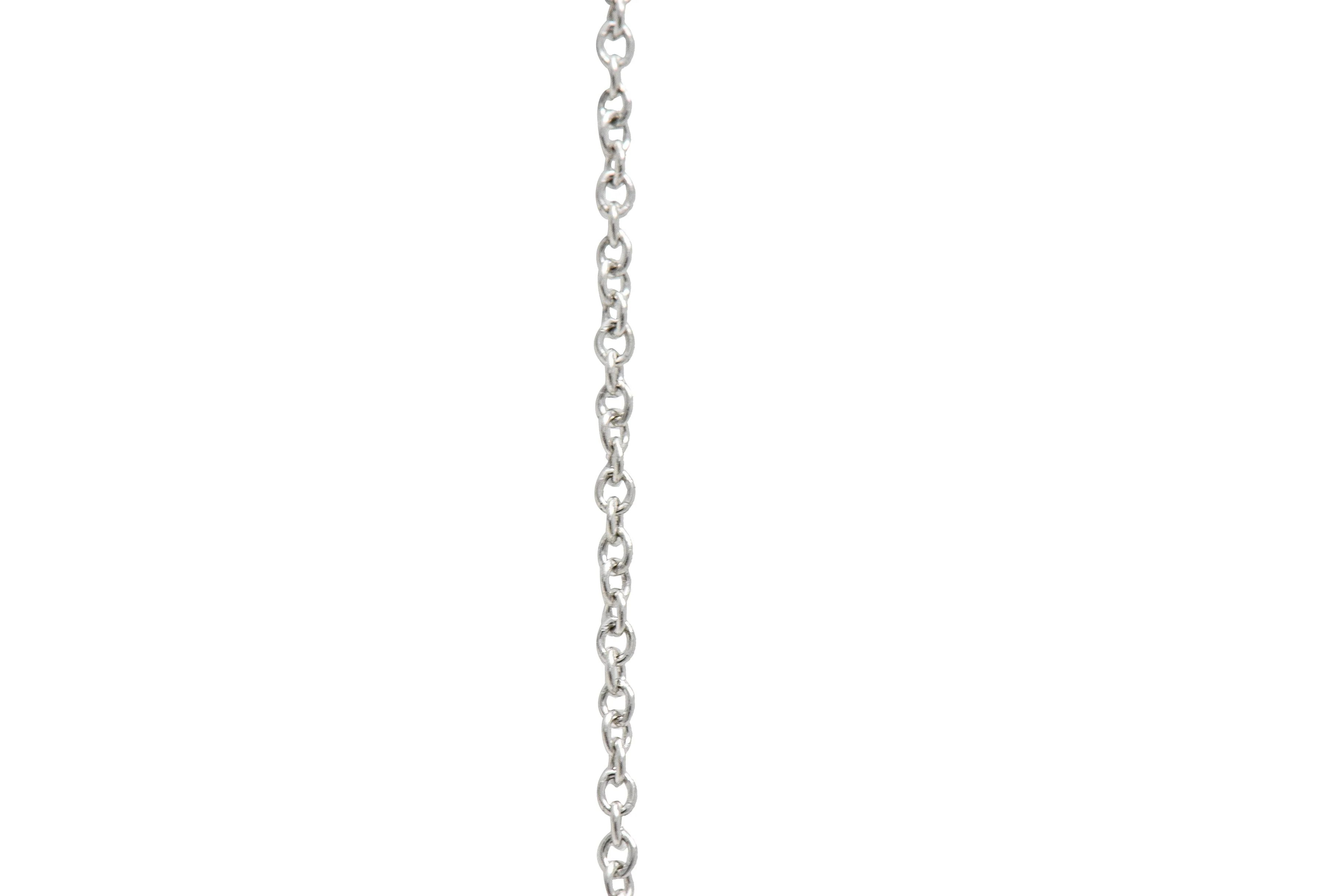 Tiffany & Co. Contemporary Fancy Diamond Platinum Crown Key Pendant Neccklace - Image 10