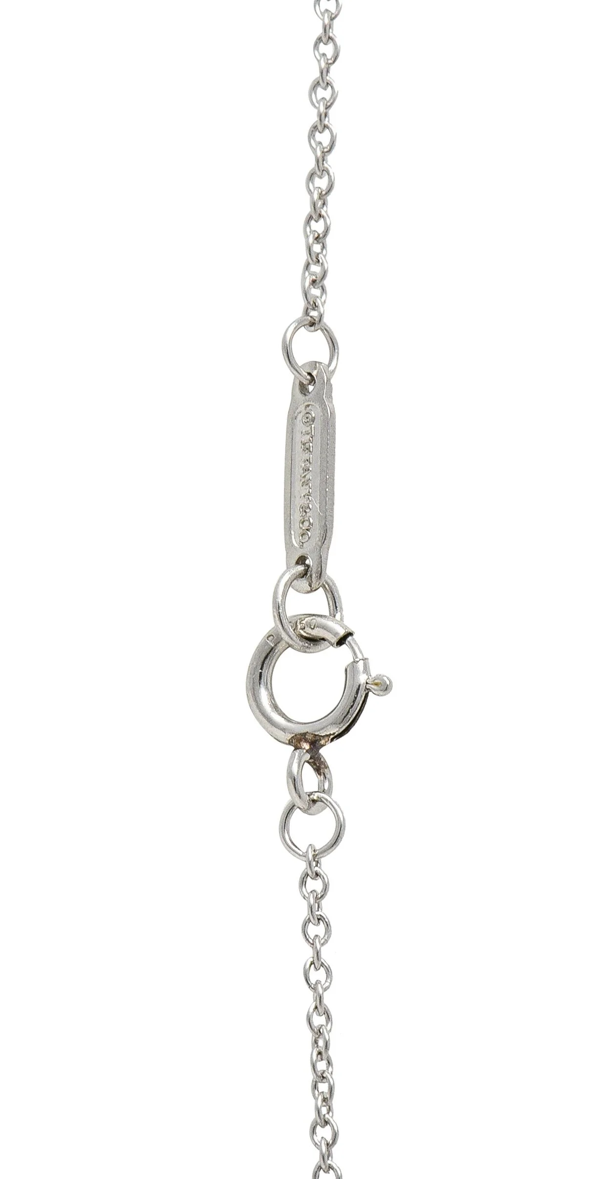Tiffany & Co. Contemporary Fancy Diamond Platinum Crown Key Pendant Neccklace - Image 11