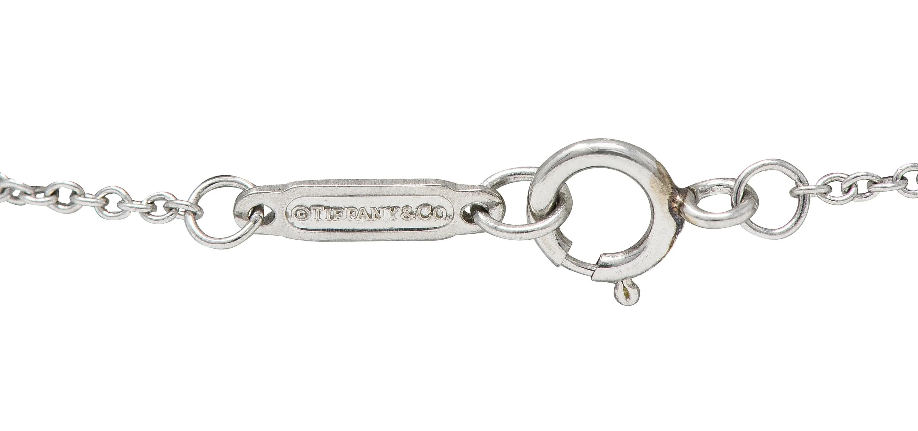 Tiffany & Co. Contemporary Fancy Diamond Platinum Crown Key Pendant Neccklace - Image 8