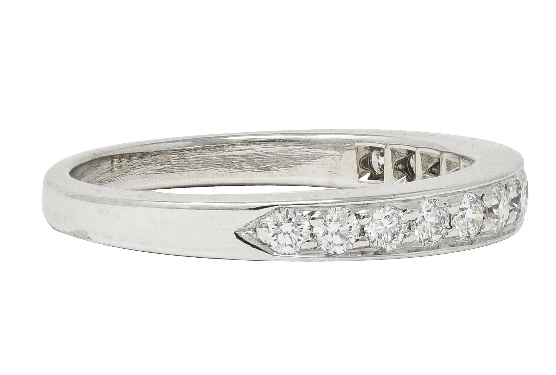 Tiffany & Co. Contemporary Round Brilliant Diamond Platinum Wedding Band Ring - Image 3