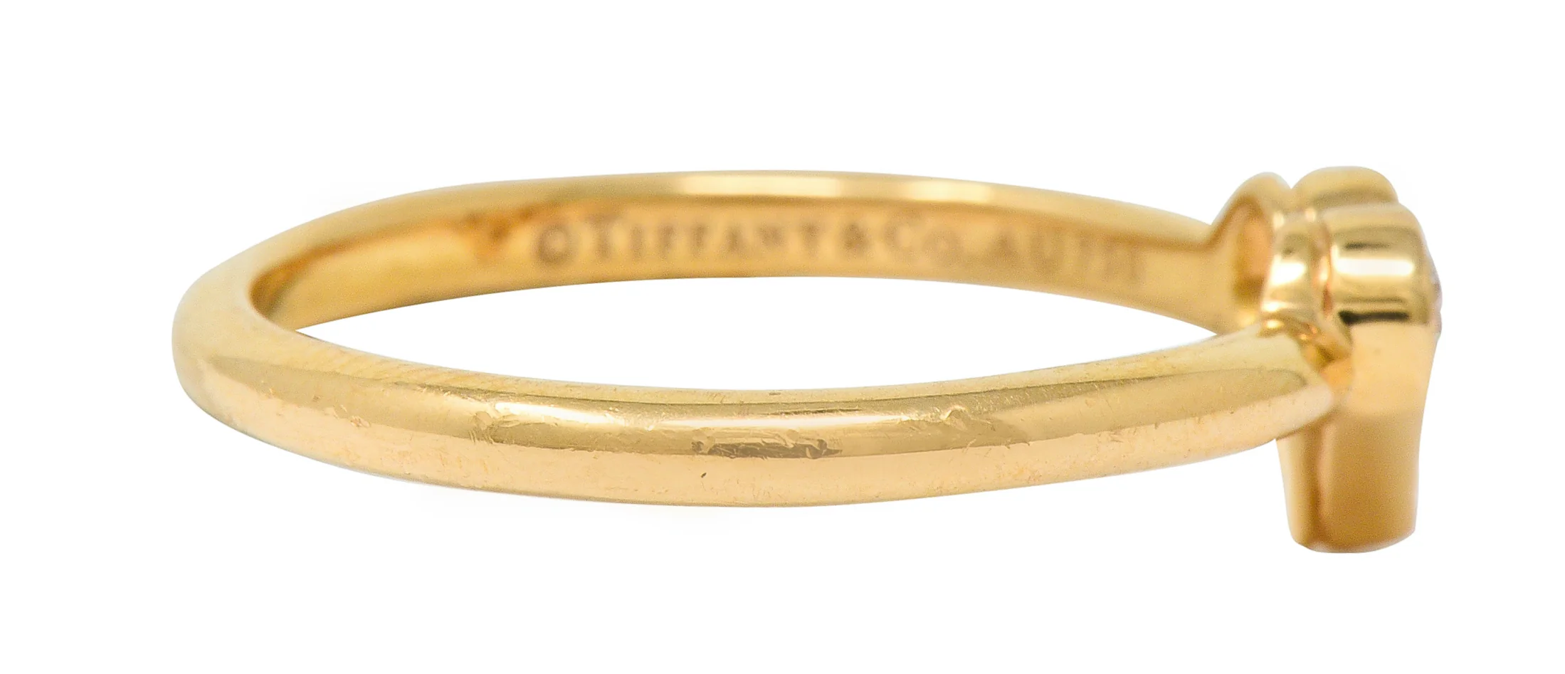 Tiffany & Co. Diamond 18 Karat Gold Tiffany Hearts Stacking Ring - Image 3