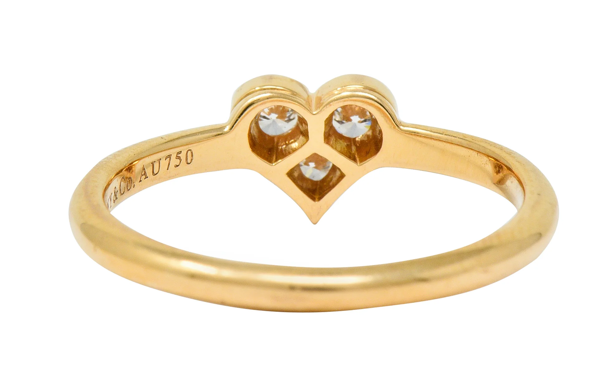 Tiffany & Co. Diamond 18 Karat Gold Tiffany Hearts Stacking Ring - Image 4