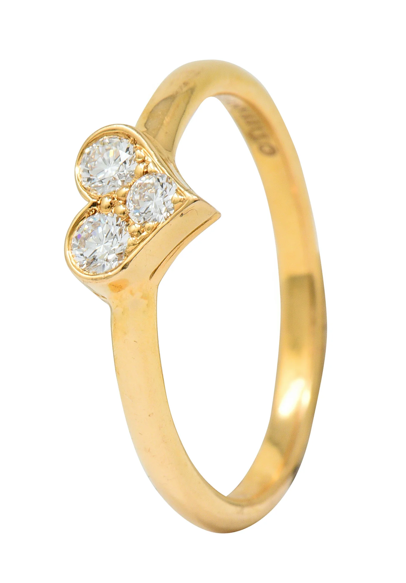 Tiffany & Co. Diamond 18 Karat Gold Tiffany Hearts Stacking Ring - Image 8