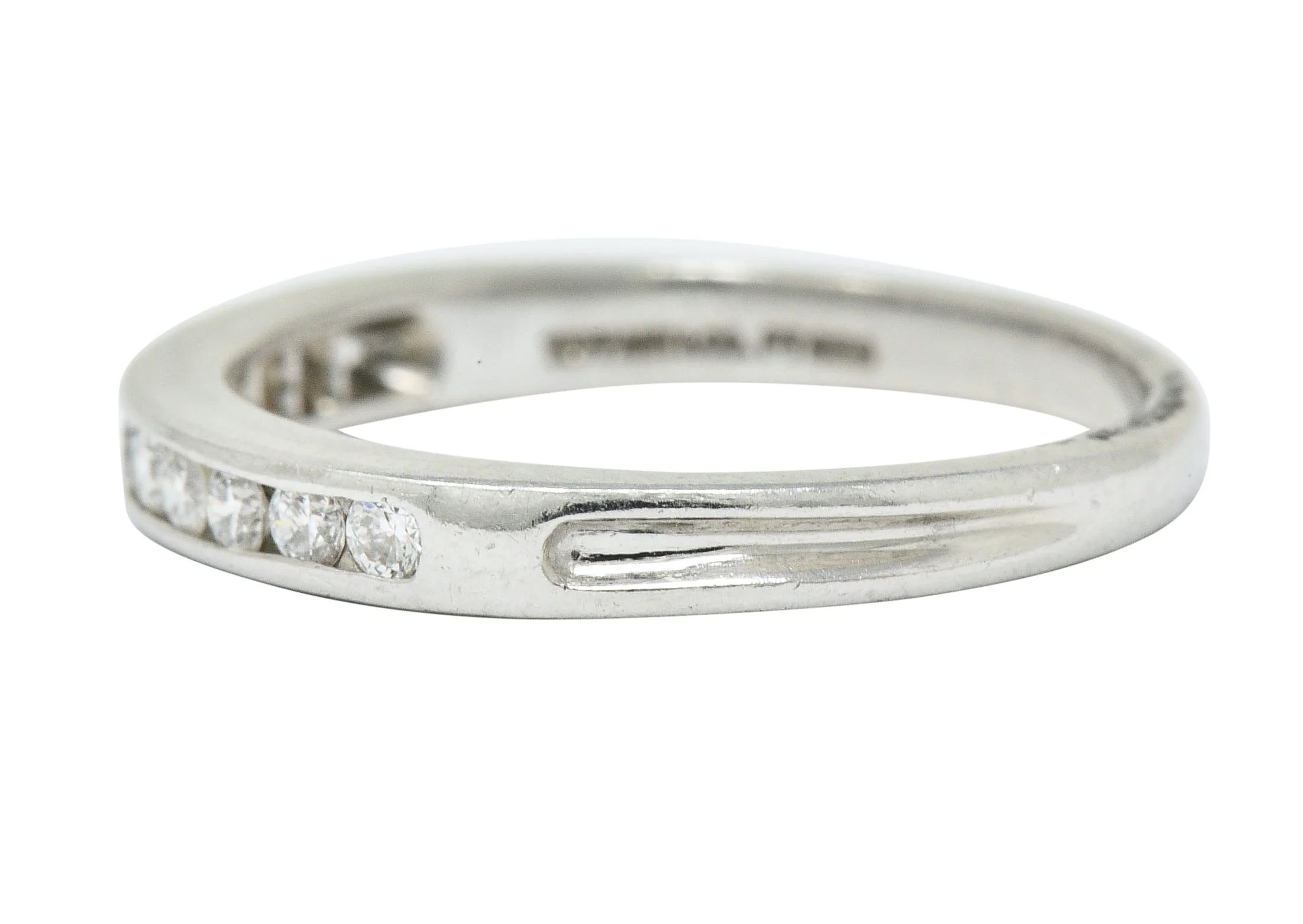 Tiffany & Co. Diamond Platinum Channel Anniversary Band Ring - Image 5