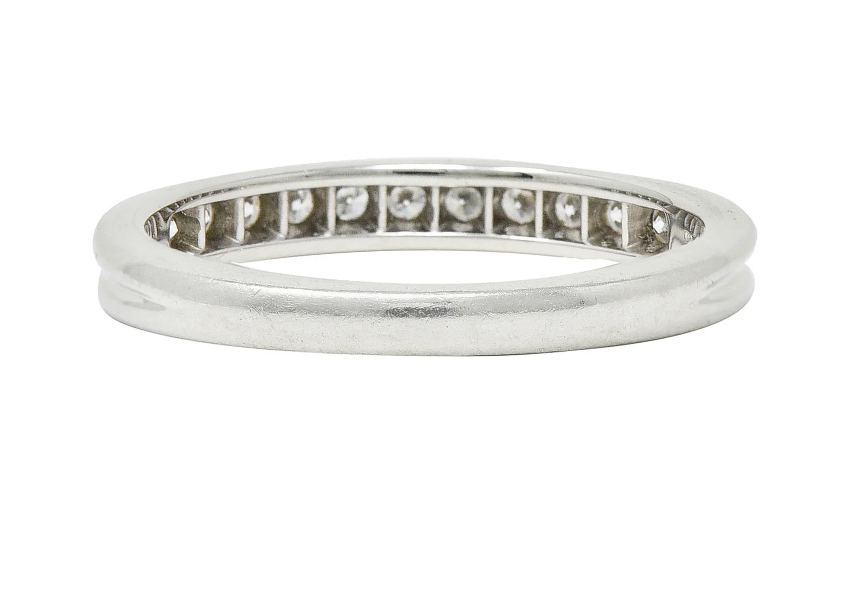 Tiffany & Co. Diamond Platinum Channel Band Ring - Image 4