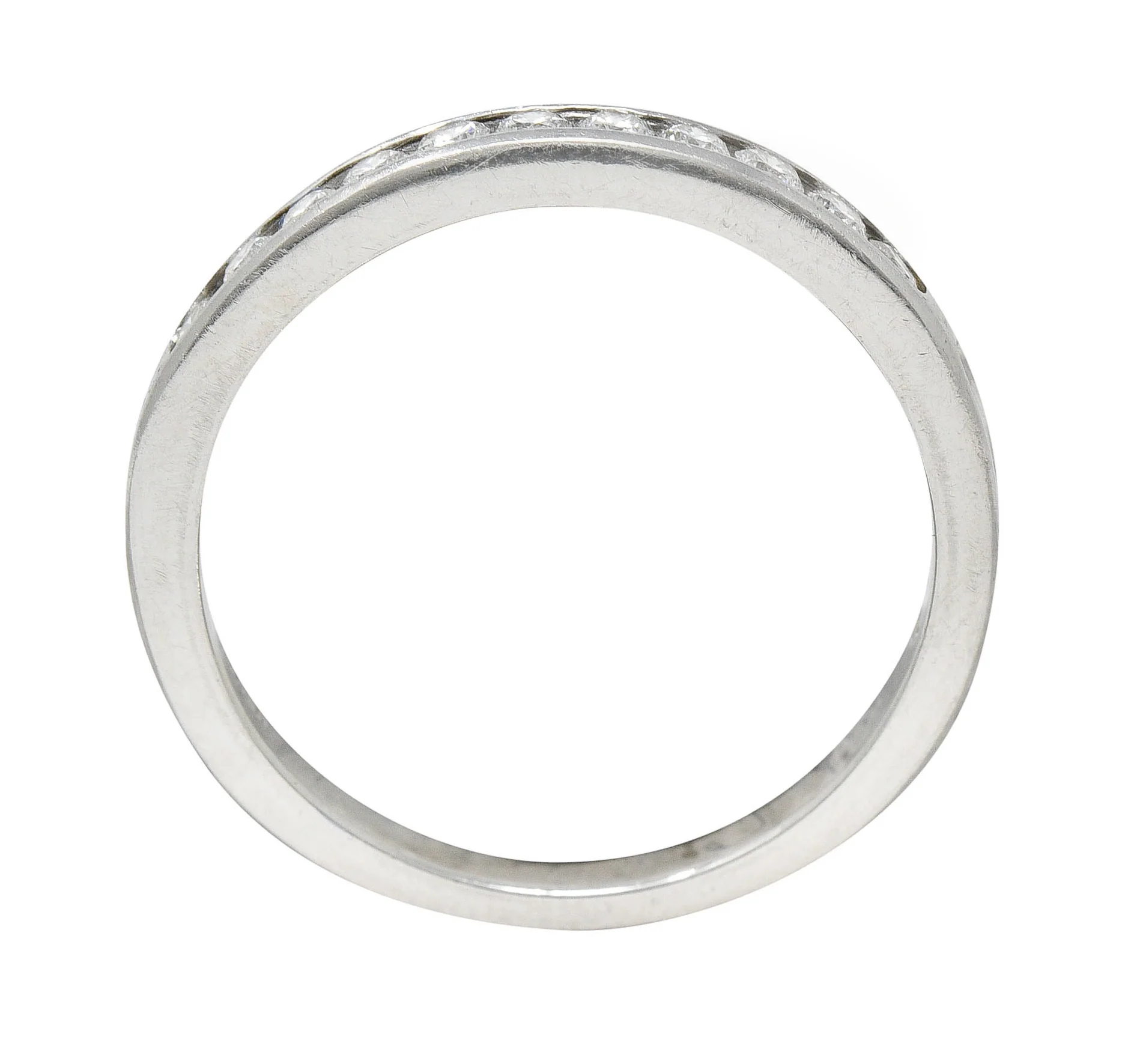 Tiffany & Co. Diamond Platinum Channel Band Ring - Image 9
