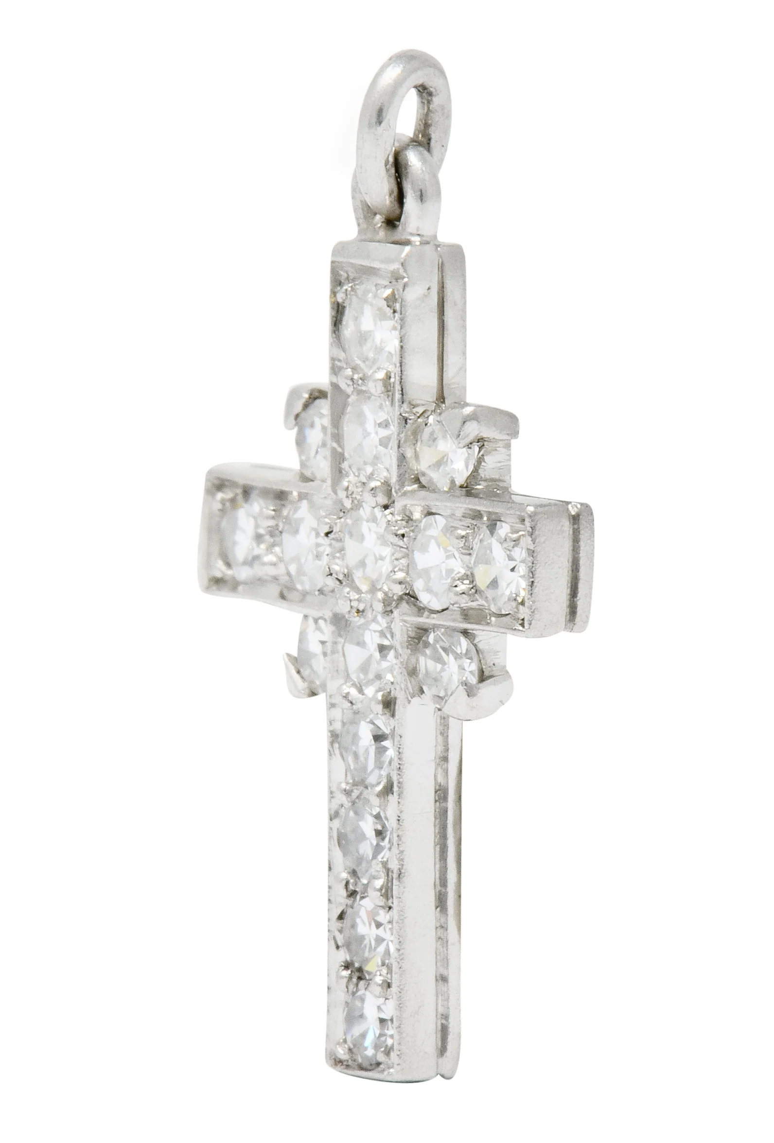 Tiffany & Co. Diamond Platinum Cross Charm Circa 1950 - Image 2