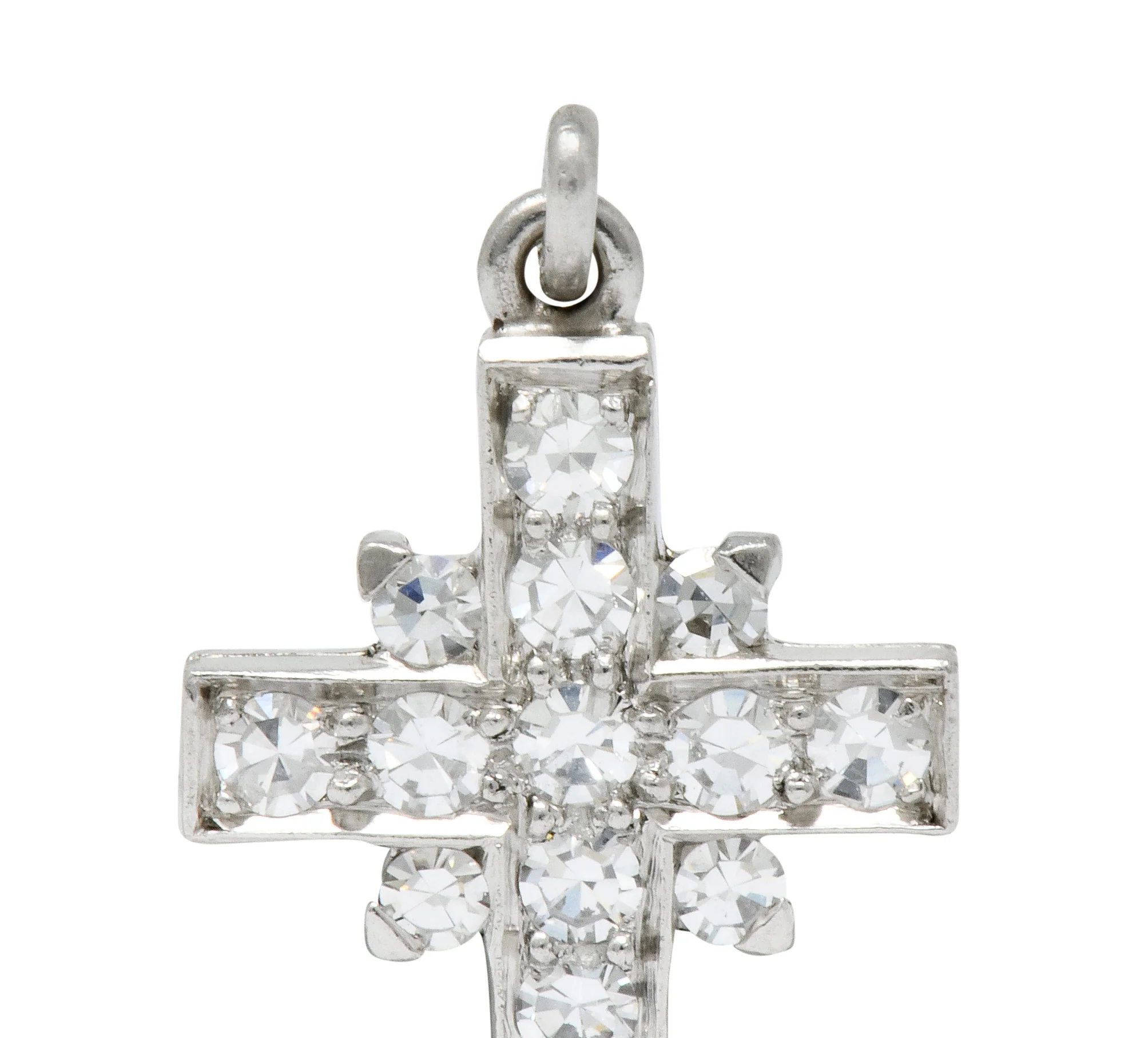 Tiffany & Co. Diamond Platinum Cross Charm Circa 1950 - Image 4