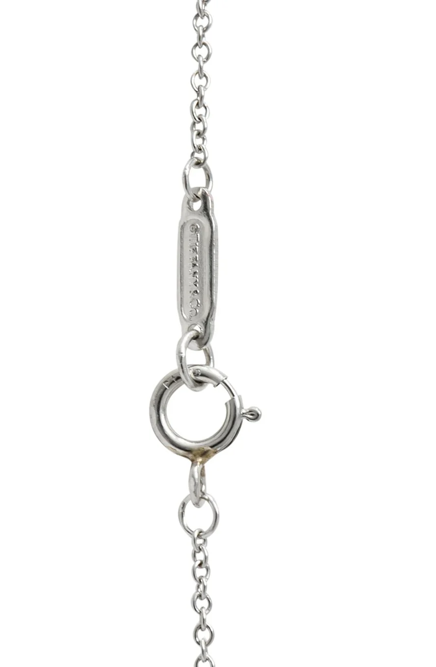 Tiffany & Co. Diamond Platinum Fleur De Lis Key Pendant Necklace - Image 5