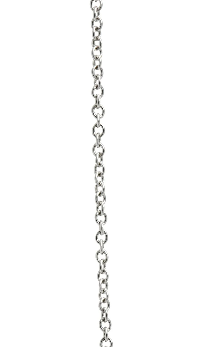 Tiffany & Co. Diamond Platinum Fleur De Lis Key Pendant Necklace - Image 6