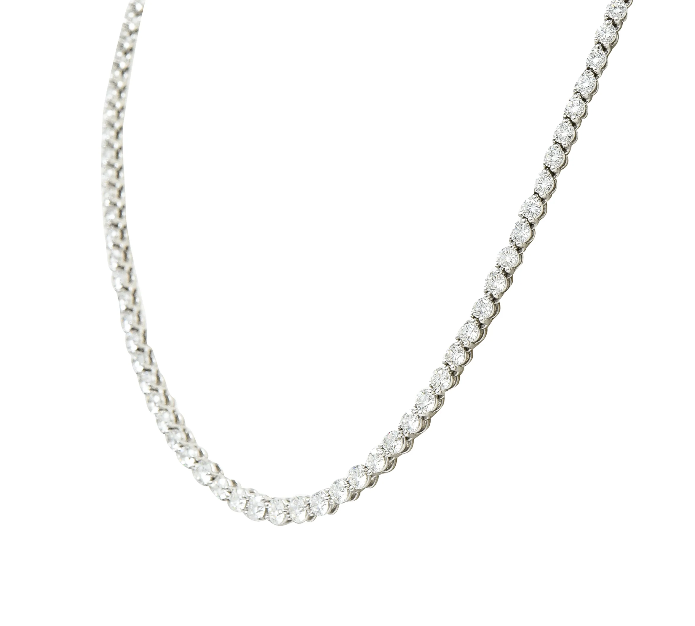 Tiffany & Co. Diamond Platinum Floral Victoria Graduated Line Riviera Necklace - Image 5