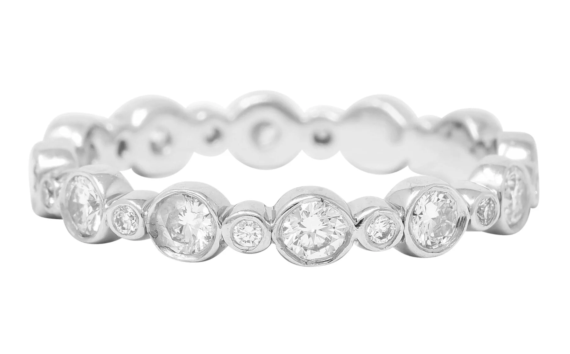 Tiffany & Co. Diamond Platinum Tiffany Jazz Band Stacking Ring - Image 2