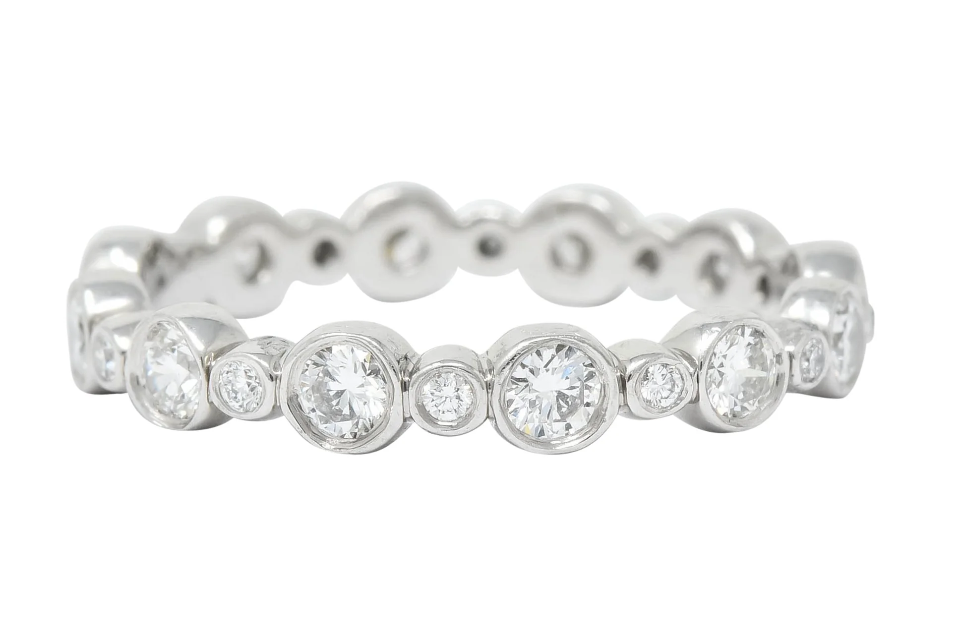 Tiffany & Co. Diamond Platinum Tiffany Jazz Band Stacking Ring - Image 5