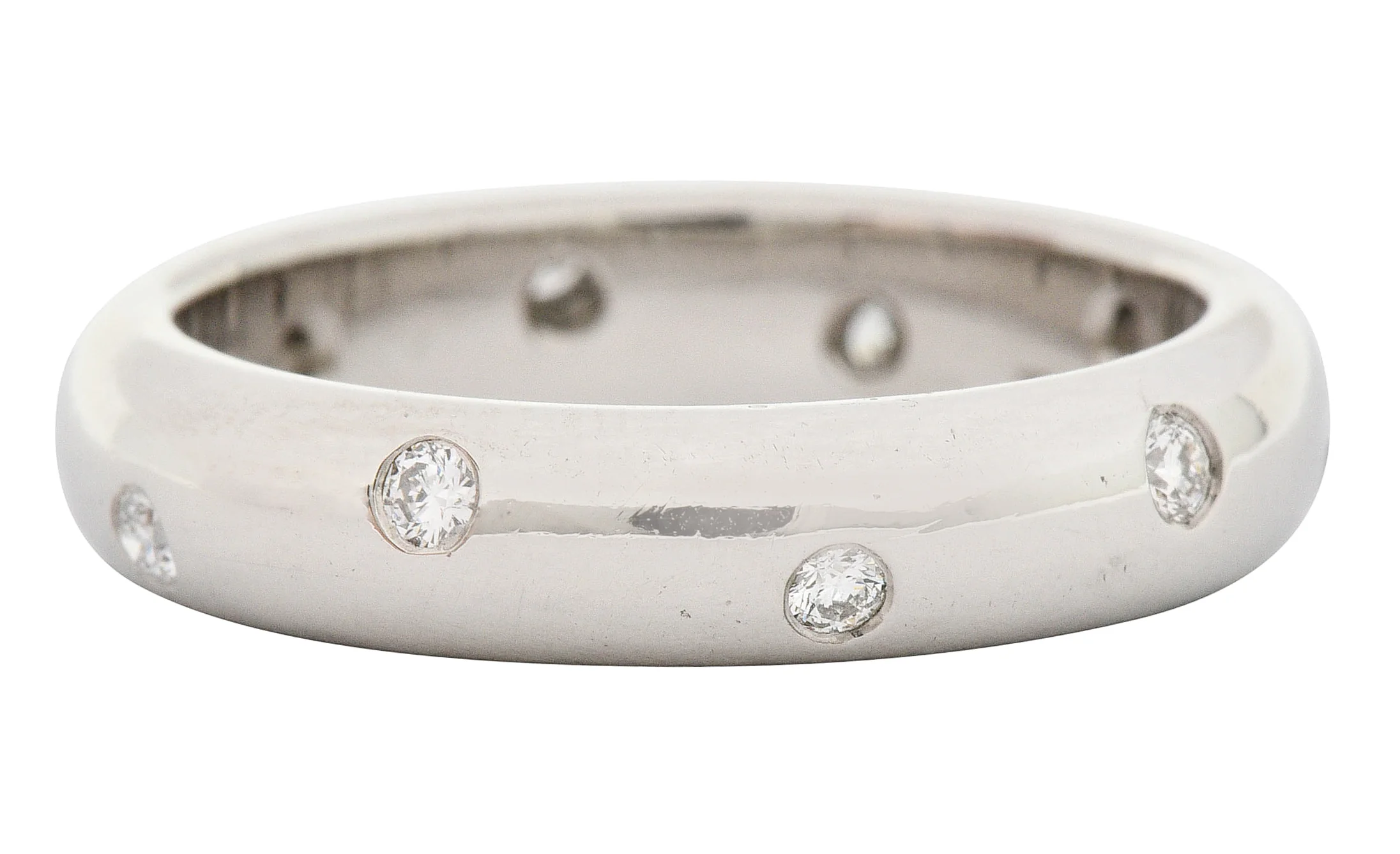 Tiffany & Co. Diamond Platinum Unisex Etoile Band Ring - Image 4
