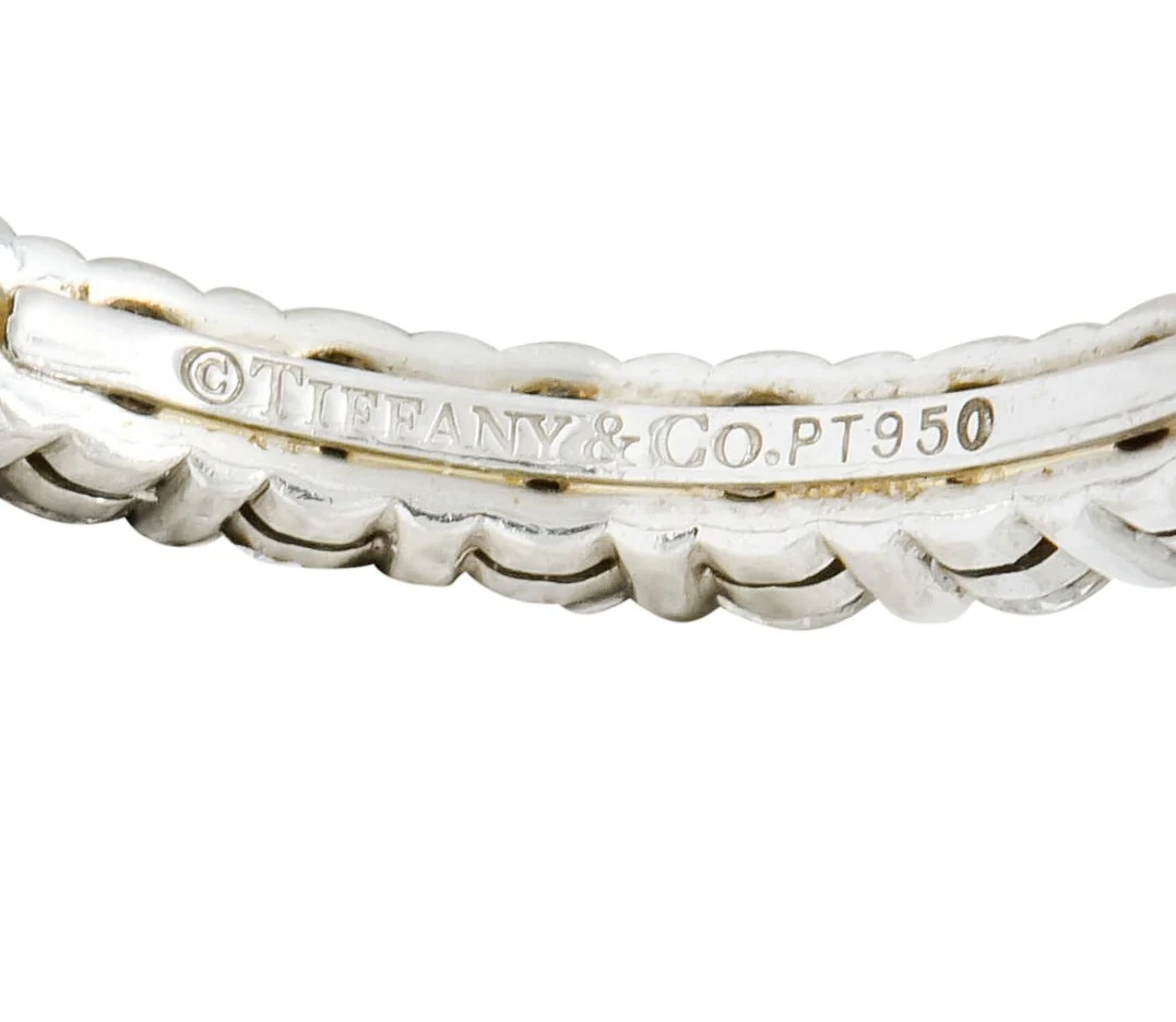 Tiffany & Co. Diamond Platinum Wedding Stacking Eternity Band Ring - Image 4