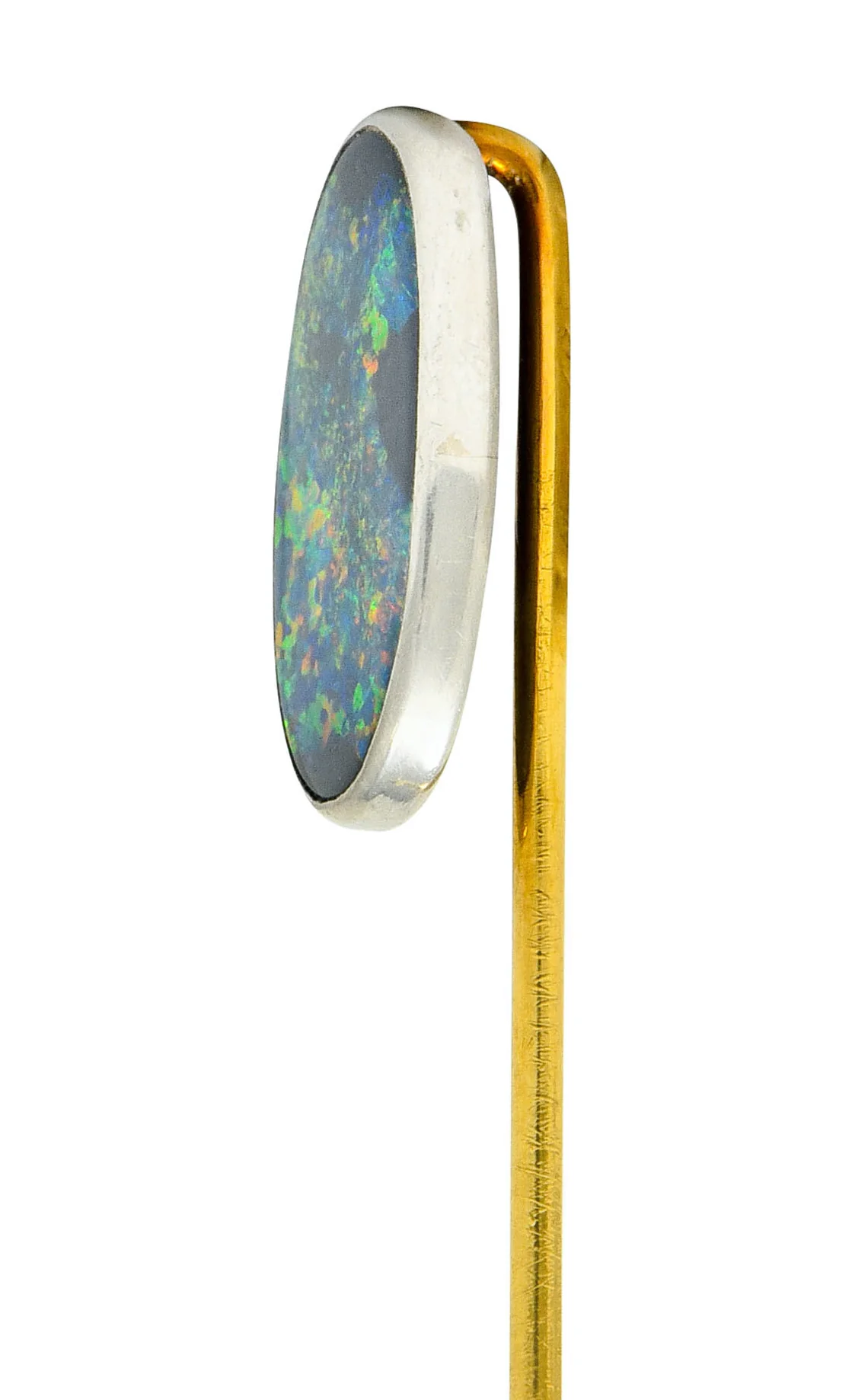 Tiffany & Co. Edwardian Black Opal Platinum 18 Karat Gold Stickpin - Image 3