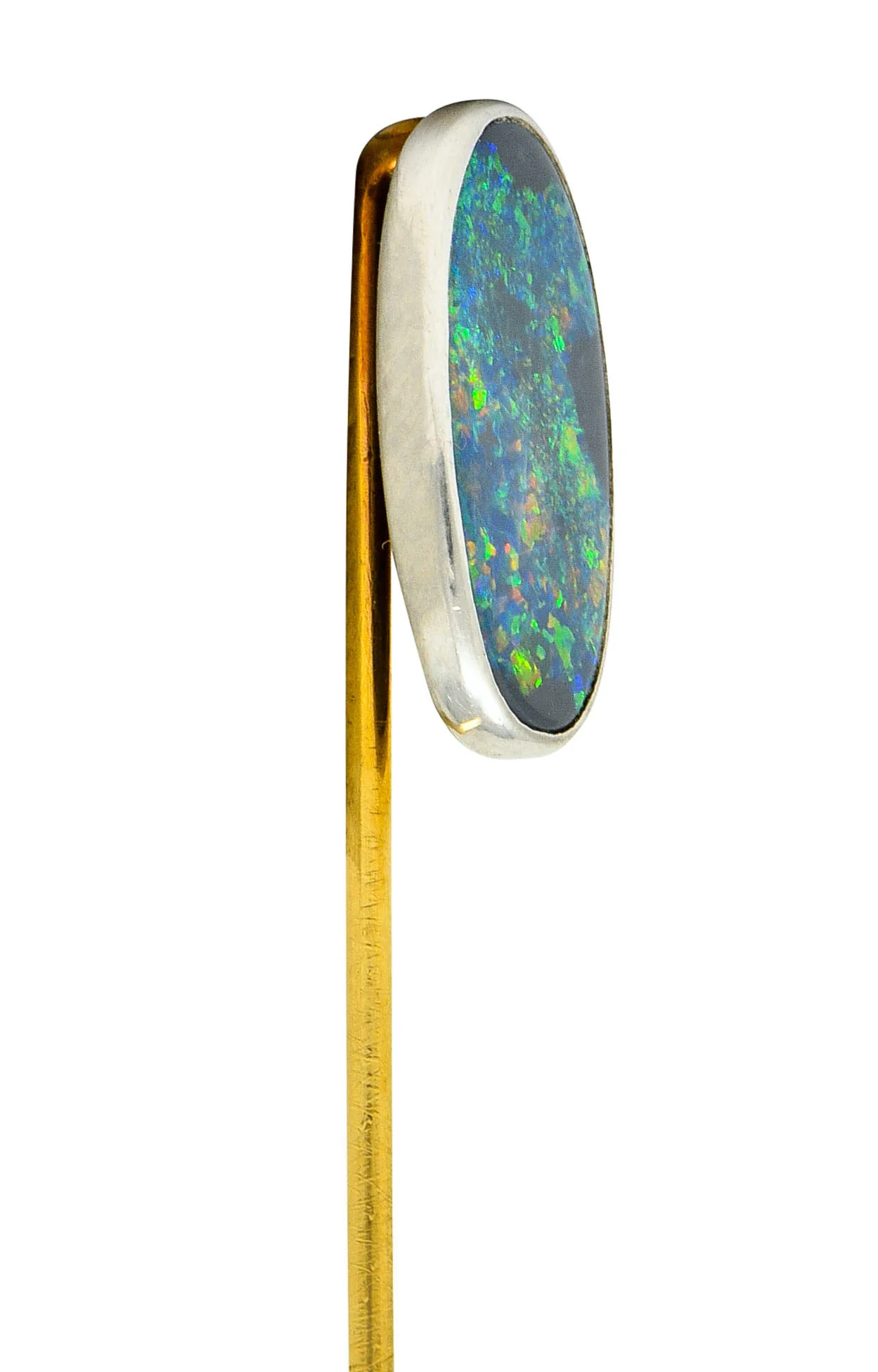 Tiffany & Co. Edwardian Black Opal Platinum 18 Karat Gold Stickpin - Image 4