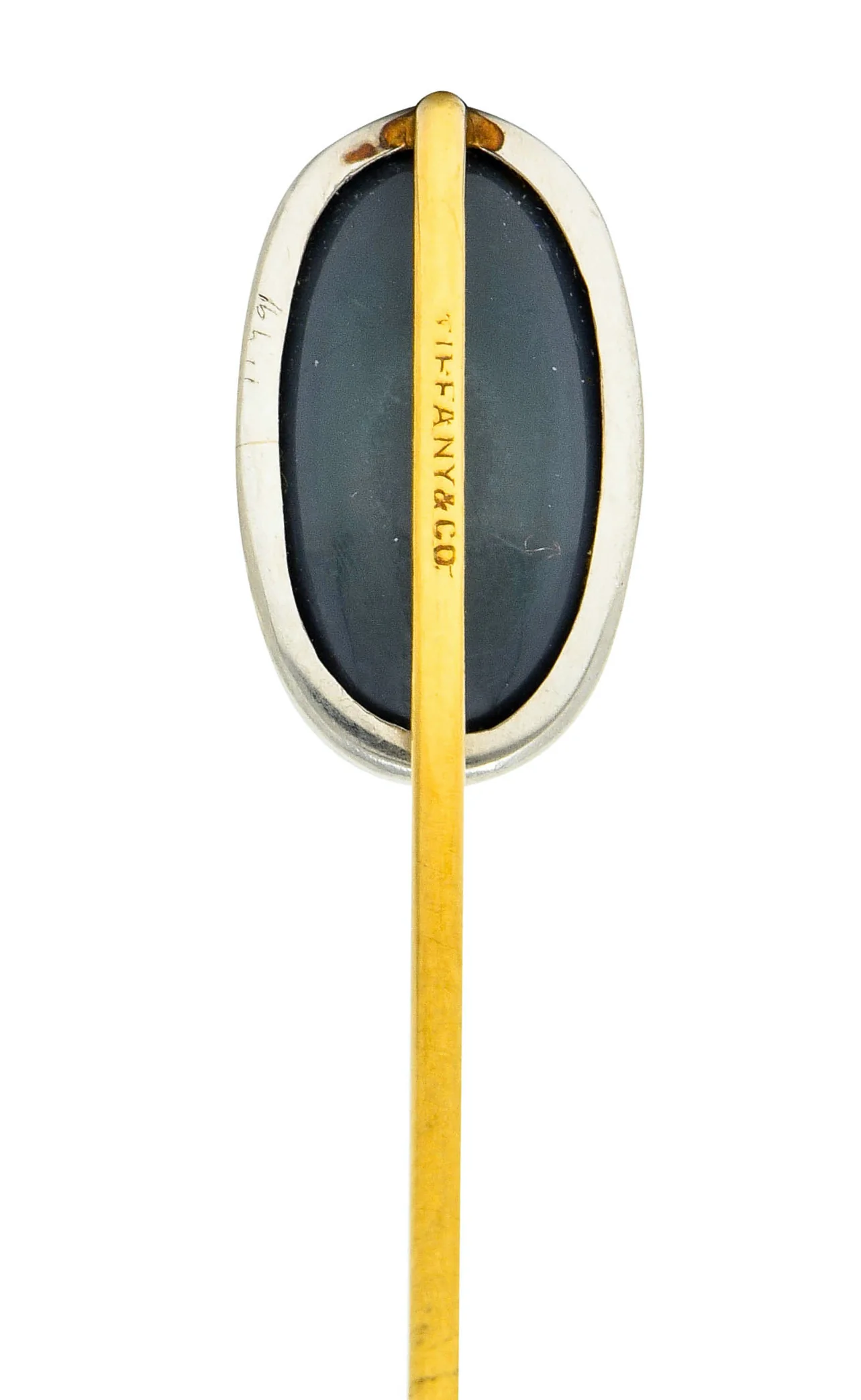 Tiffany & Co. Edwardian Black Opal Platinum 18 Karat Gold Stickpin - Image 5
