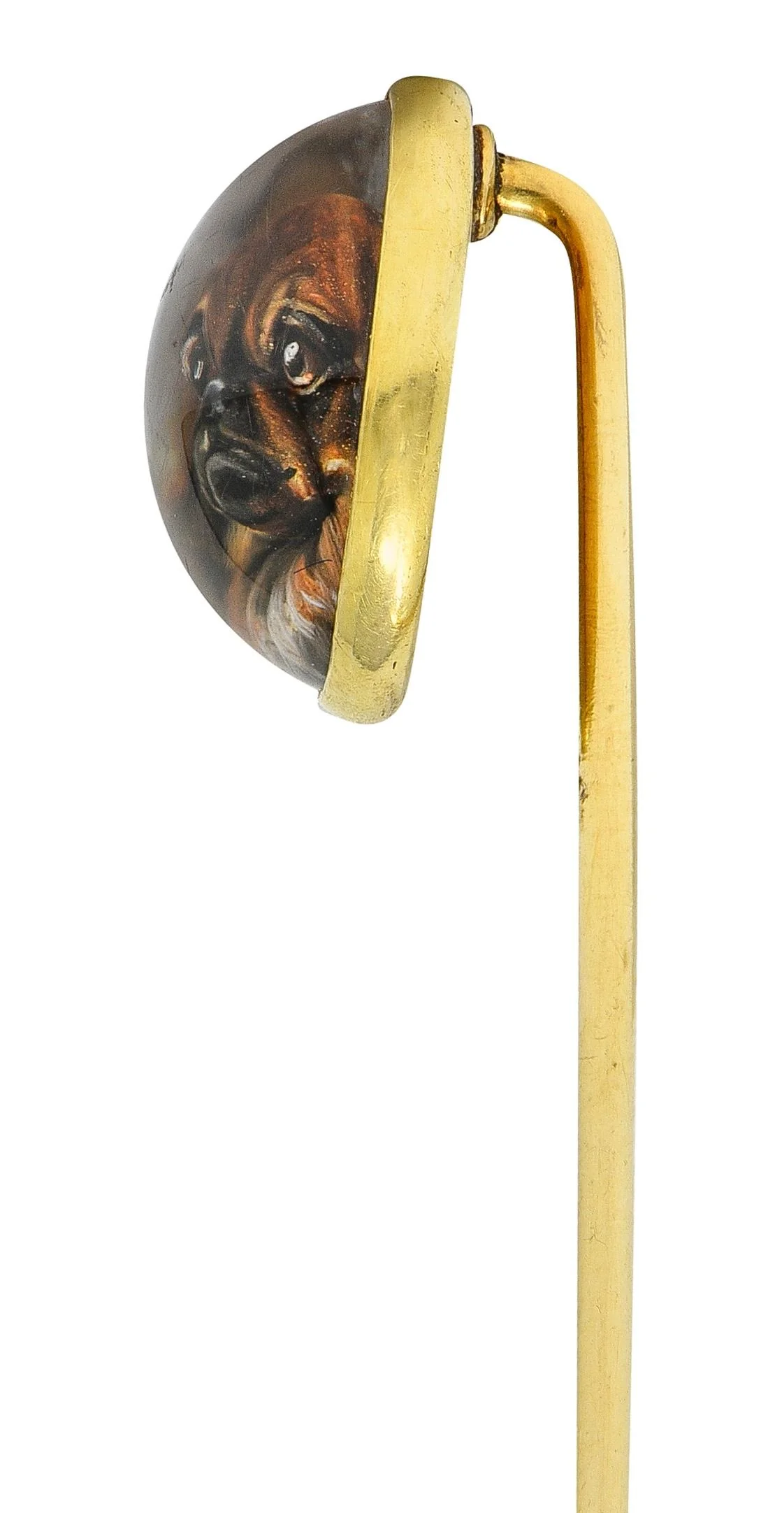 Tiffany & Co. Edwardian Essex Crystal Quartz 14 Karat Yellow Gold Antique Pekingese Dog Stickpin - Image 3