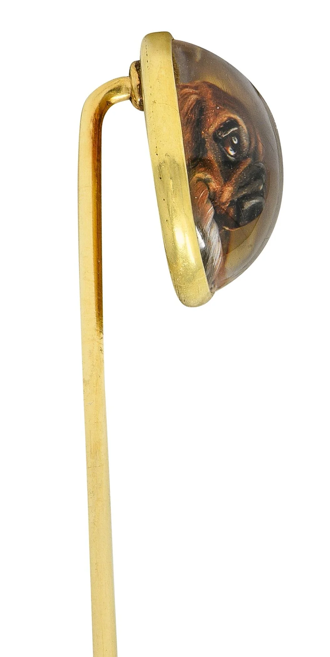 Tiffany & Co. Edwardian Essex Crystal Quartz 14 Karat Yellow Gold Antique Pekingese Dog Stickpin - Image 5