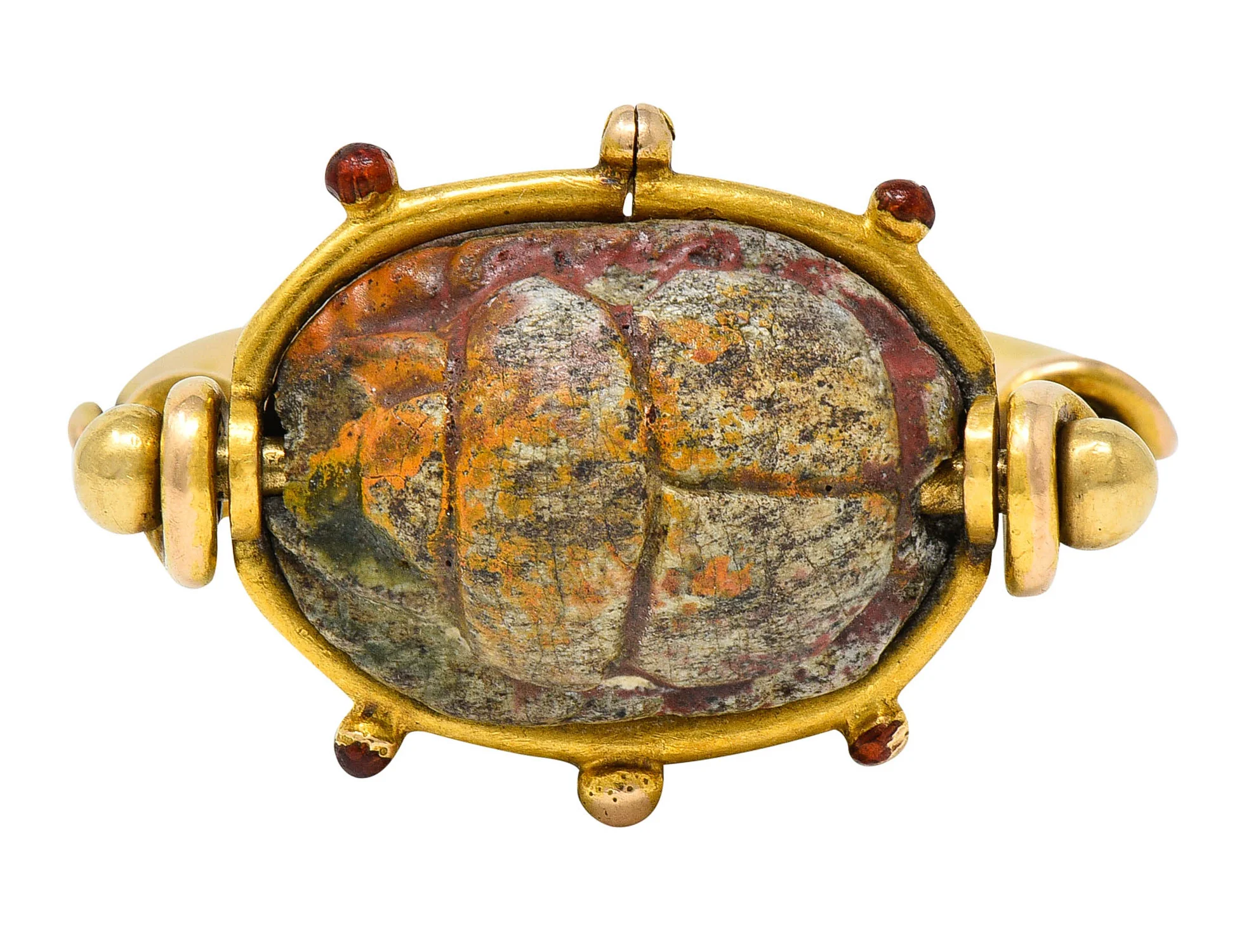 Tiffany & Co. Egyptian Revival Hardstone Scarab 18 Karat Gold Antique Ring