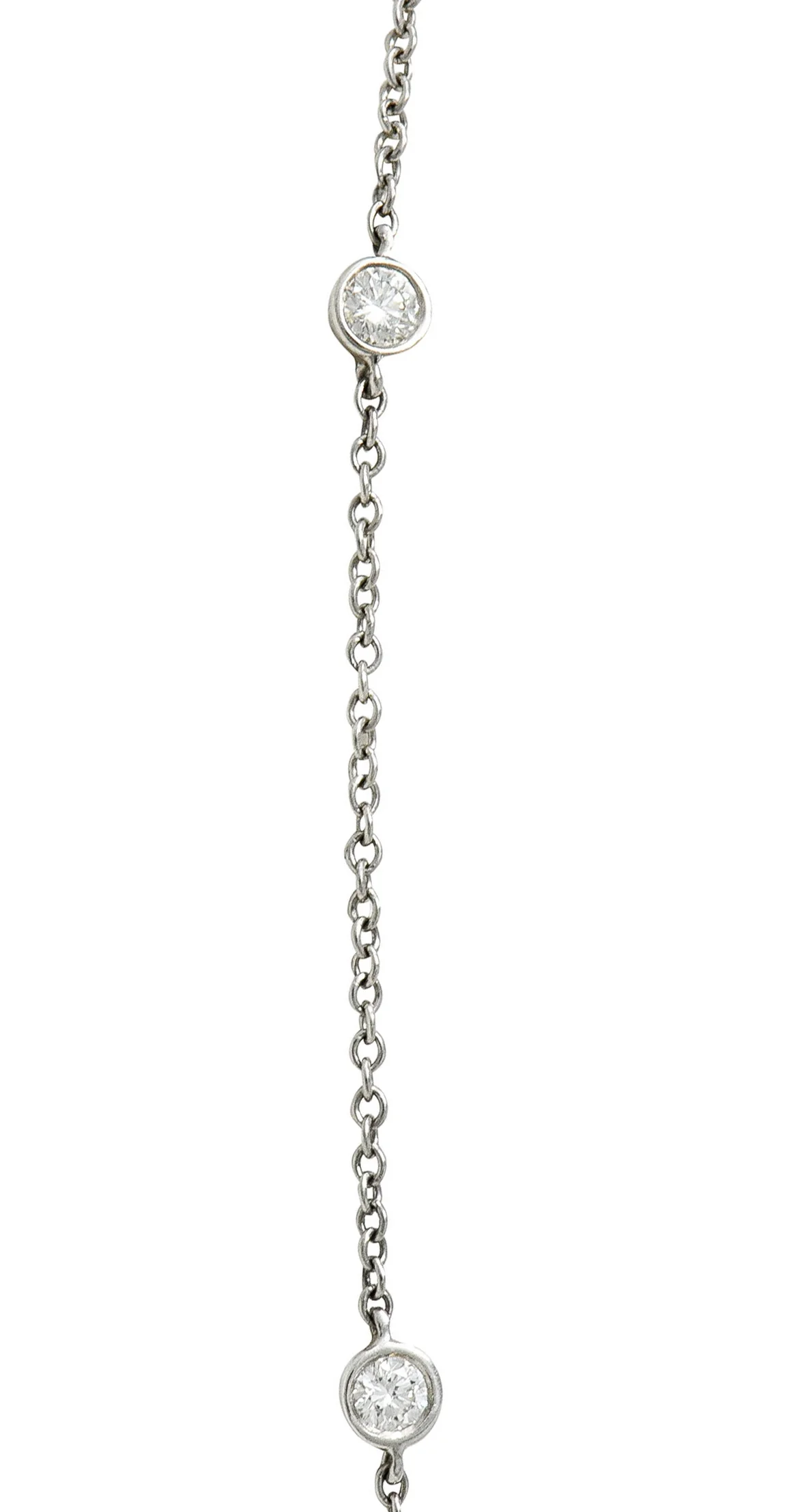 Tiffany & Co. Elsa Peretti 1.00 CTW Diamond Platinum Diamonds By The Yard Lariat Necklace - Image 8