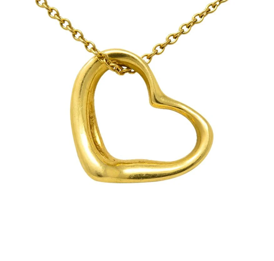 Tiffany & Co Elsa Peretti 18 Karat Gold Open Heart Necklace - Image 10