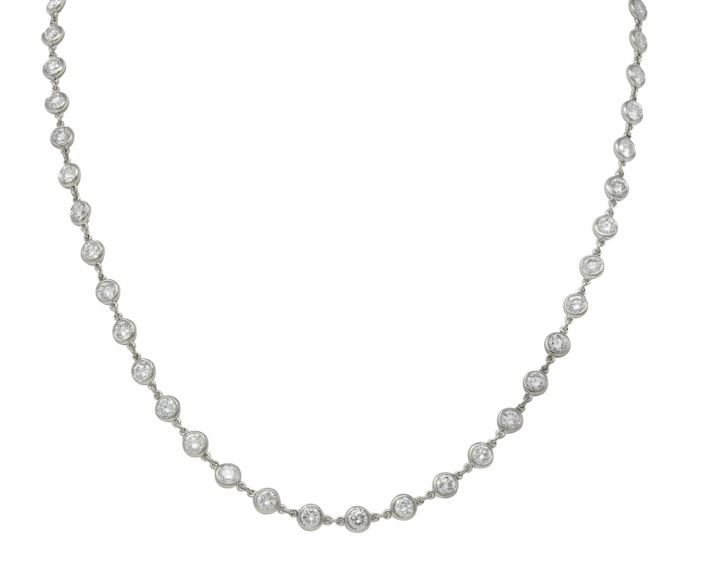 Tiffany & Co. Elsa Peretti 7.80 CTW Diamond Platinum Vintage Diamonds-By-The-Yard Necklace